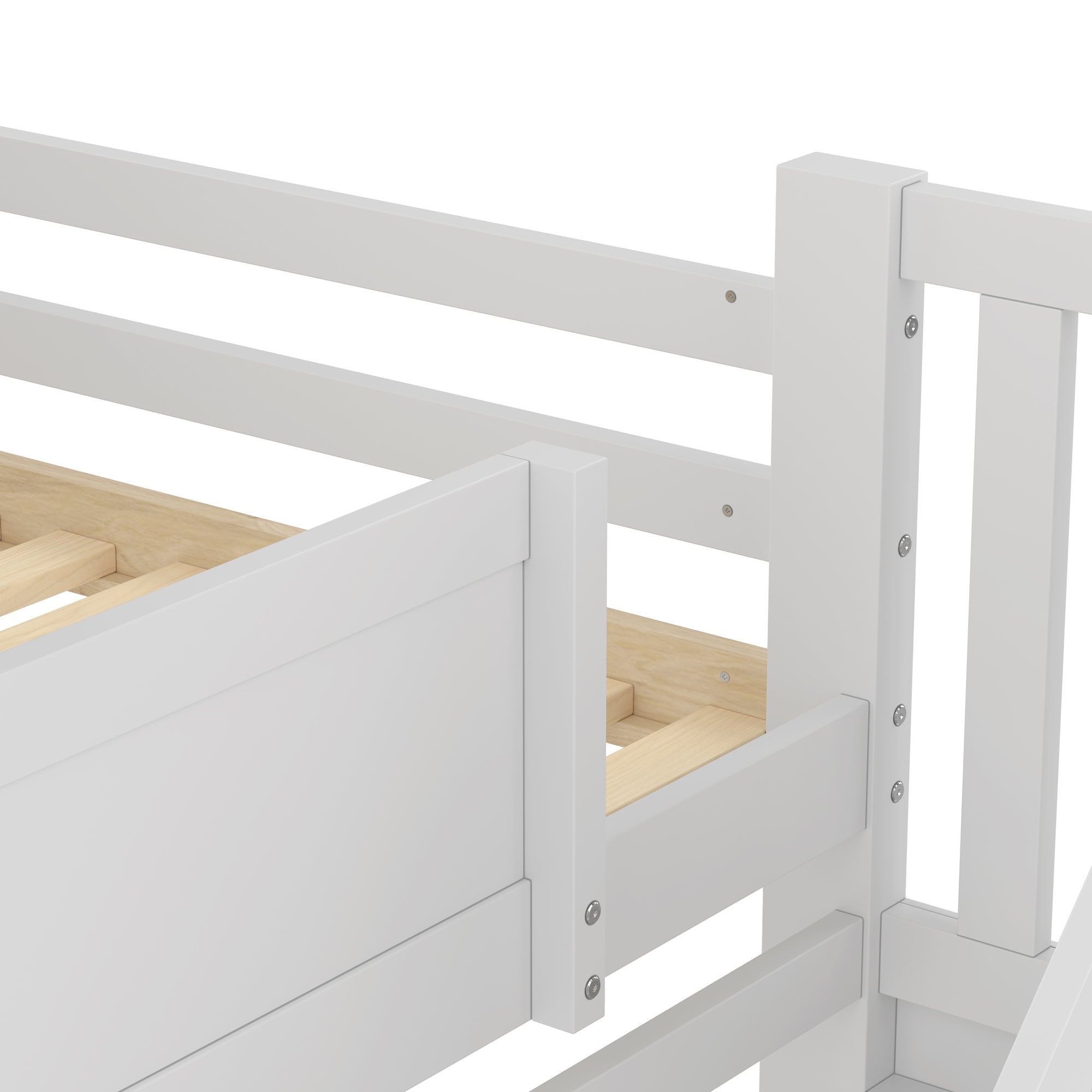 Logidon stapelbed 90x200 cm wit naturel uitschuifbed