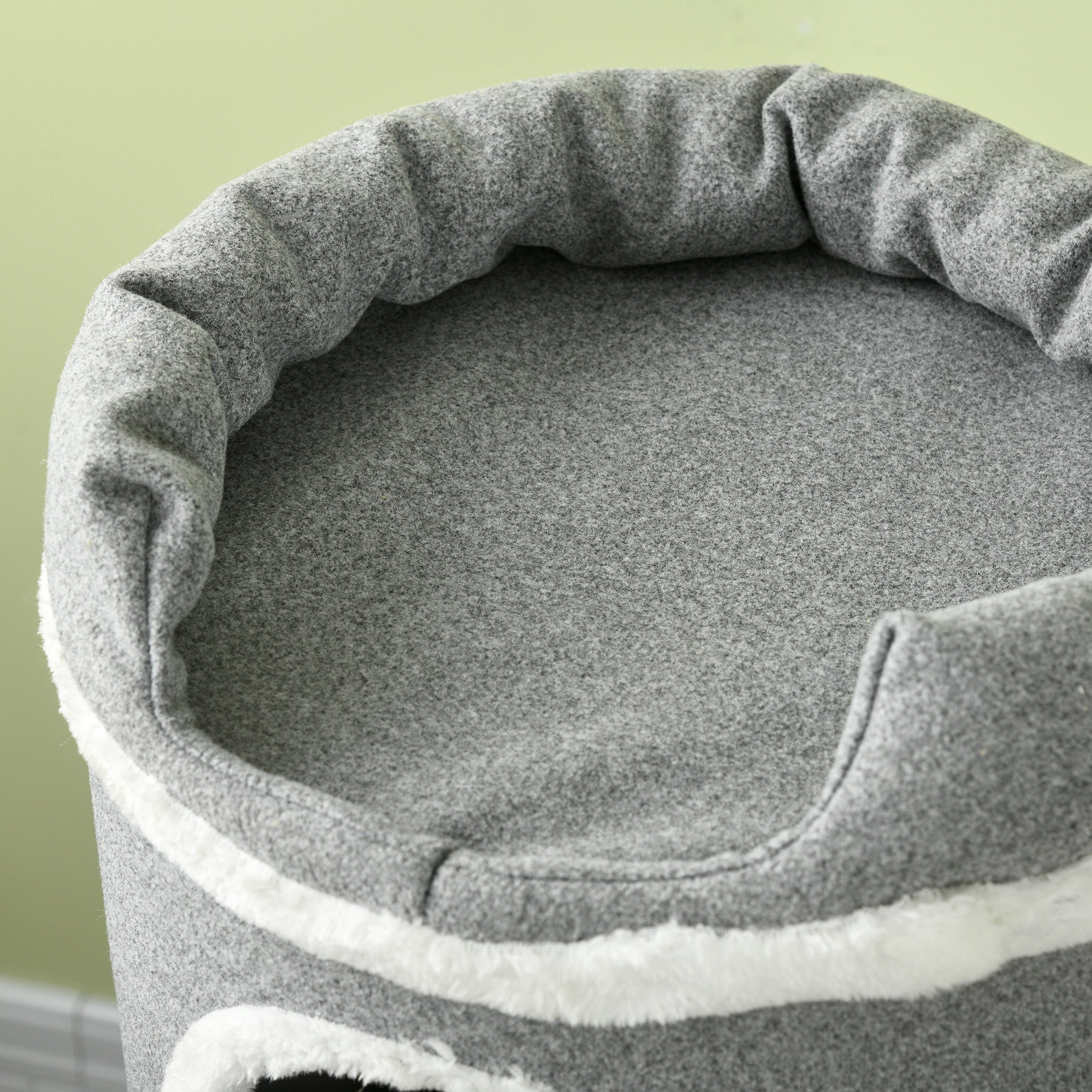 Logidon kattenkrabton 99 cm met kattenmand en speelbal grijs