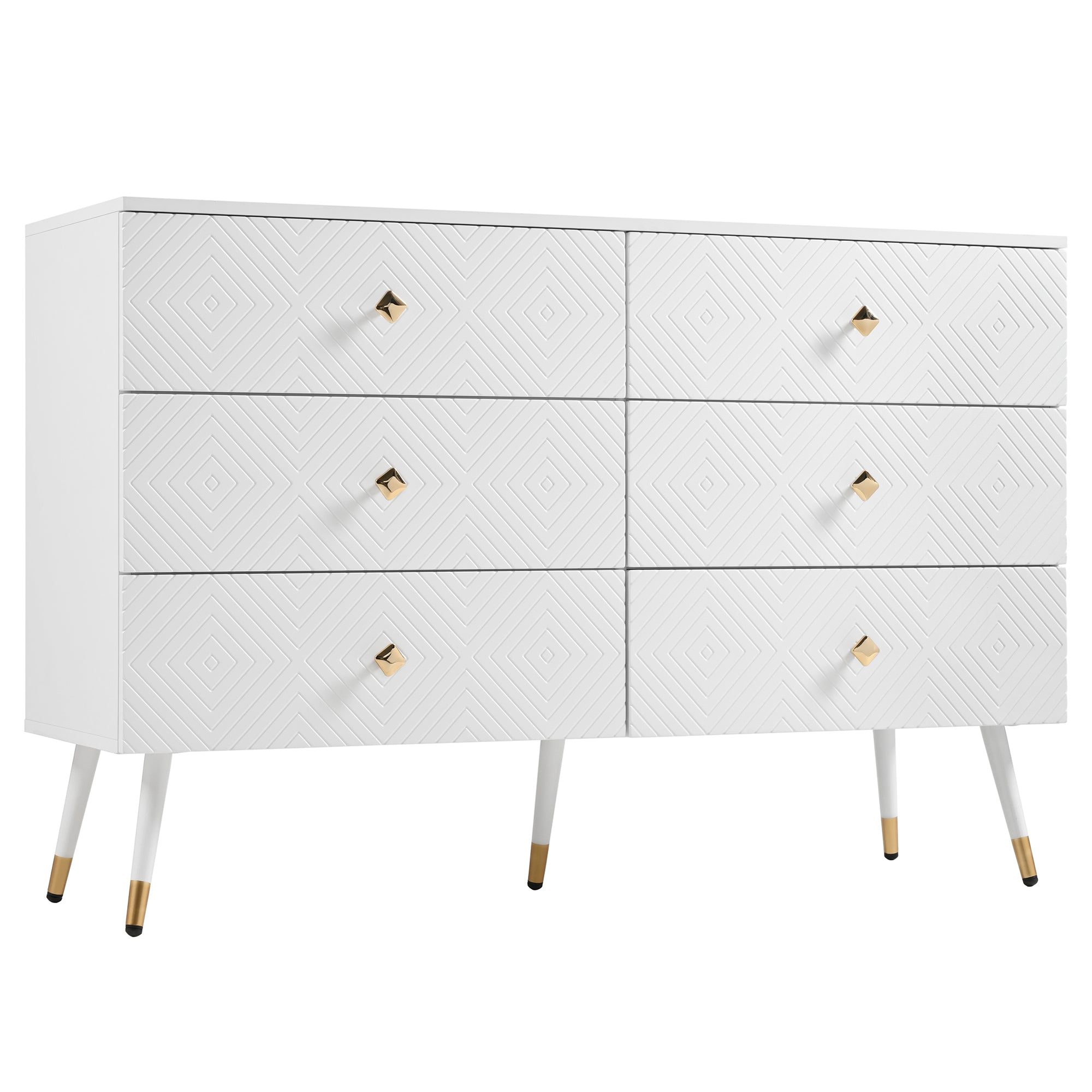 Logidon Moderne ladekast 6 lades 120x40x80 cm wit