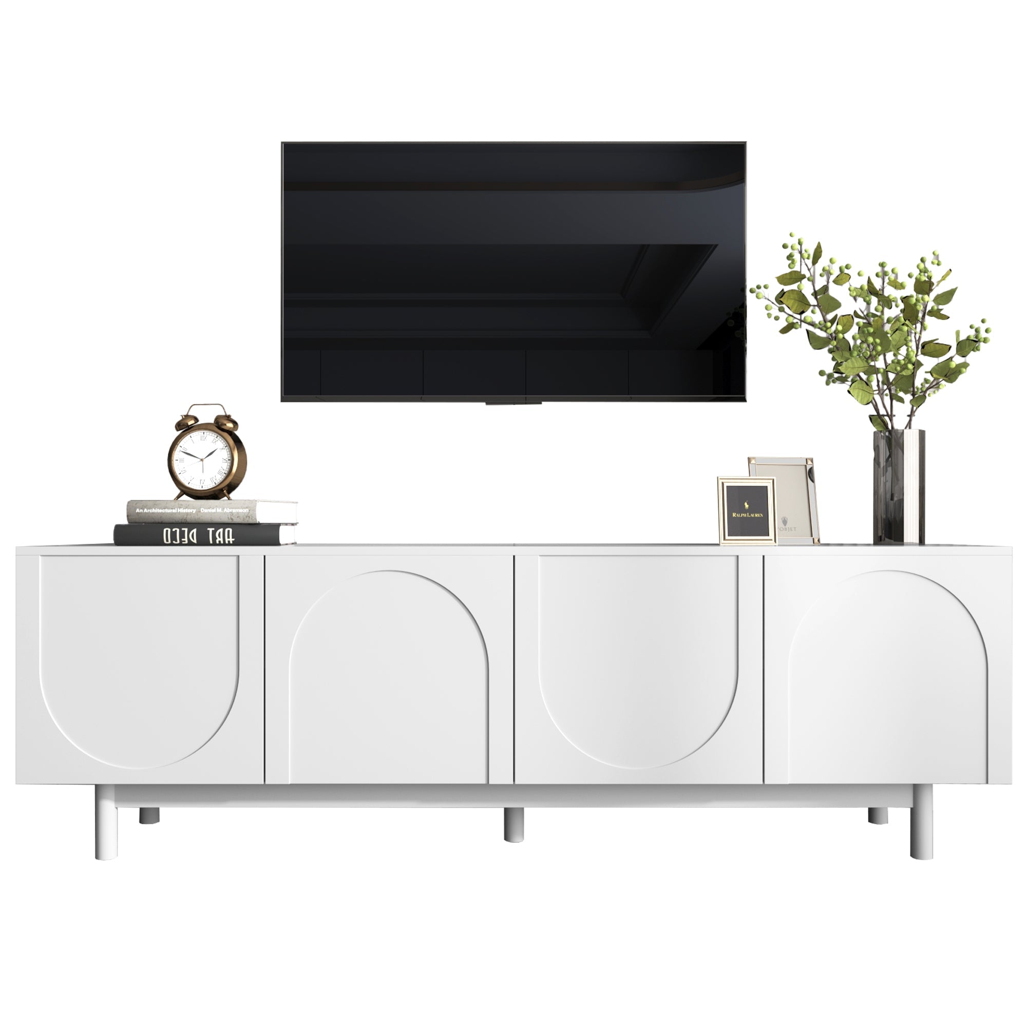 Logidon Lichtgewicht lowboard tv-meubel in luxe stijl wit 175 cm