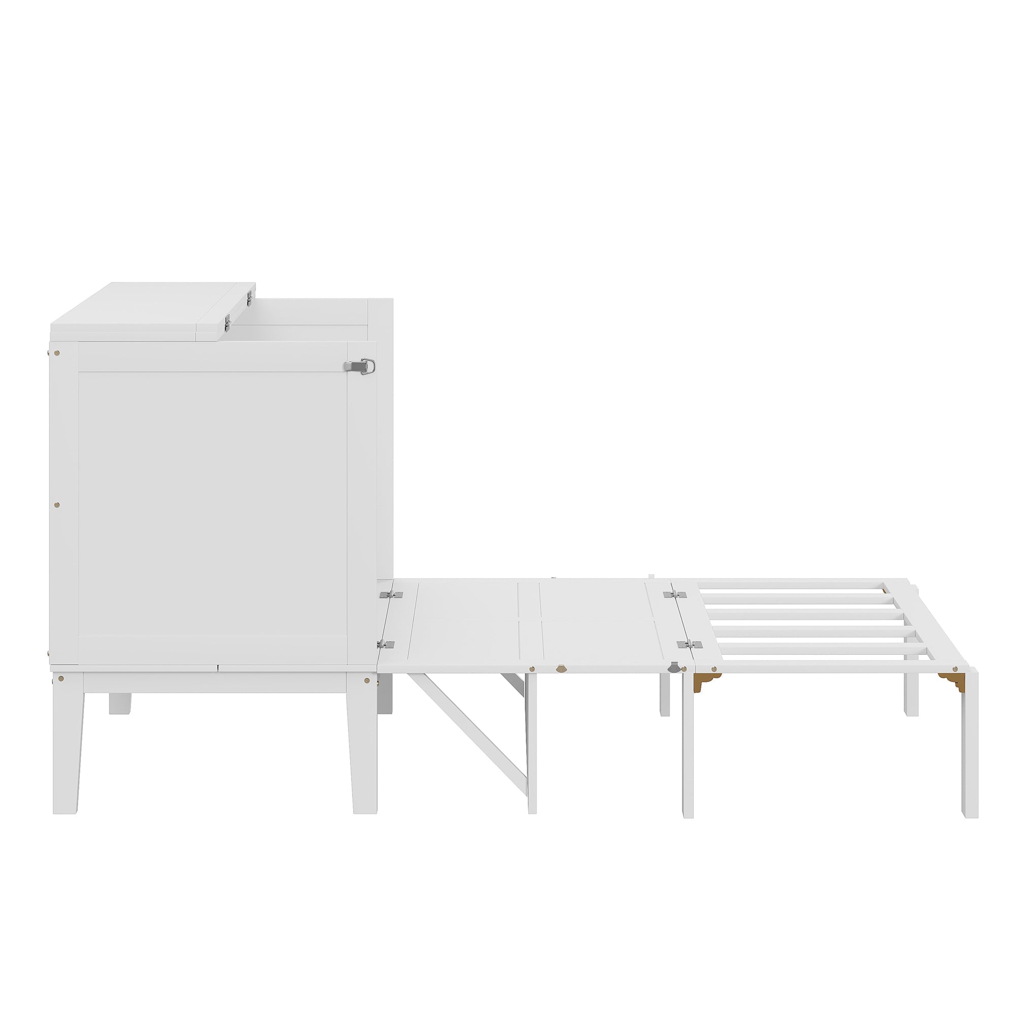 Logidon wall folding bed 90x200 cm white wall bed with slatted frame