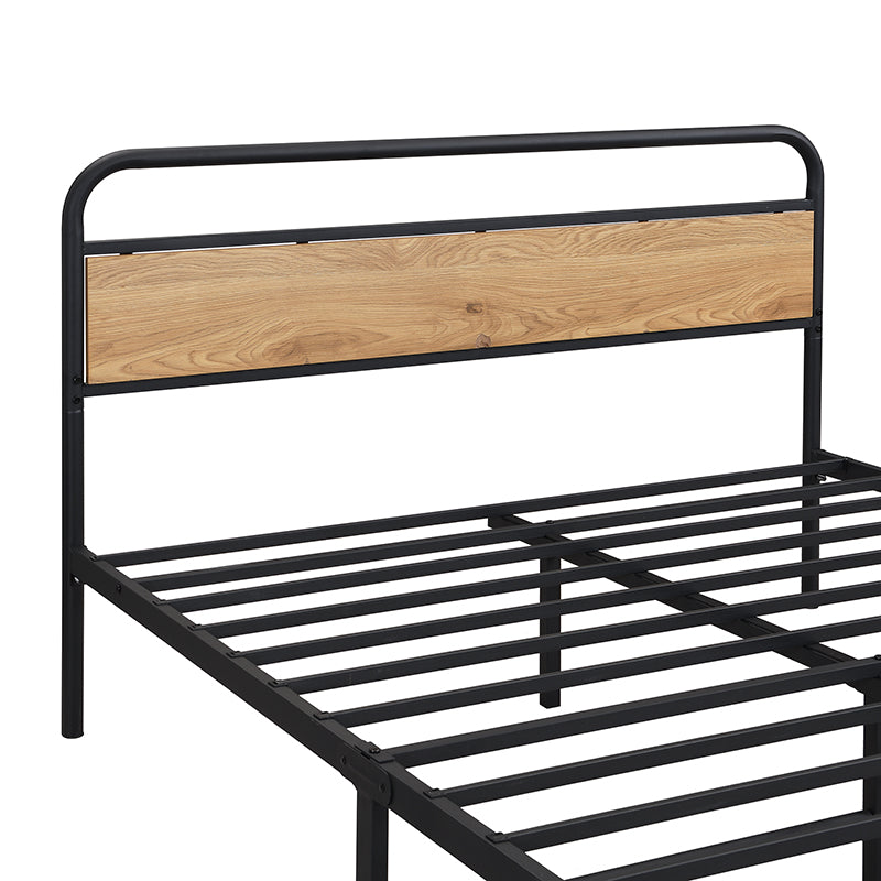 Logidon metalen bed 140x200 met tafelkapstok zwart naturel