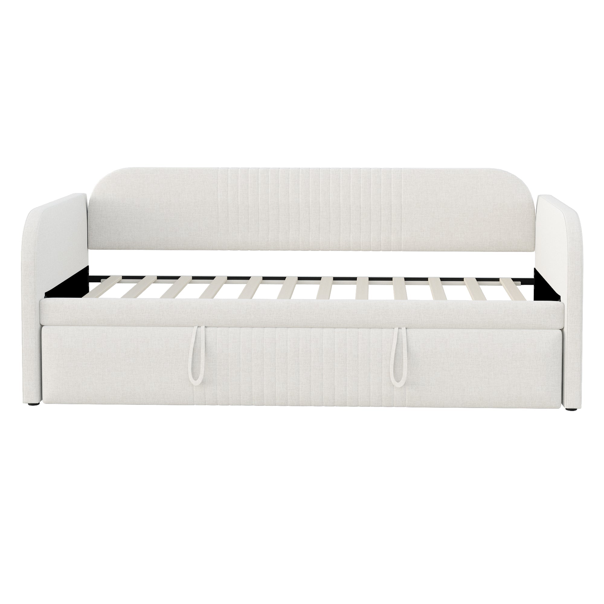 Logidon gestoffeerd bed slaapbank 90/180 lattenbodem beige