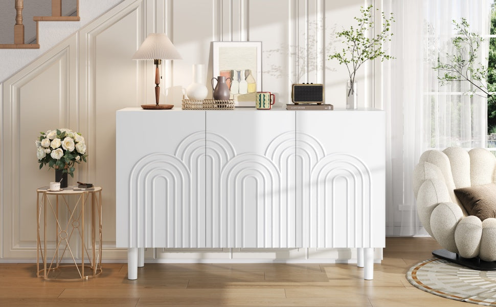 Logidon Dressoir 120x38,5x79 cm Wit MDF met 3 deuren