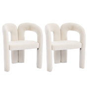 Logidon Premium Ergonomische Fauteuil Teddy Fluweel Beige Set 2