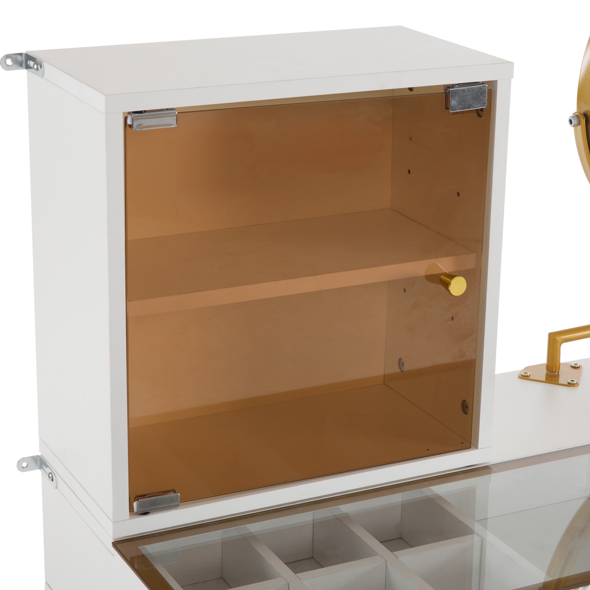 Logidon Kaptafelset met LED-spiegelglasblad Wit 120x45x115