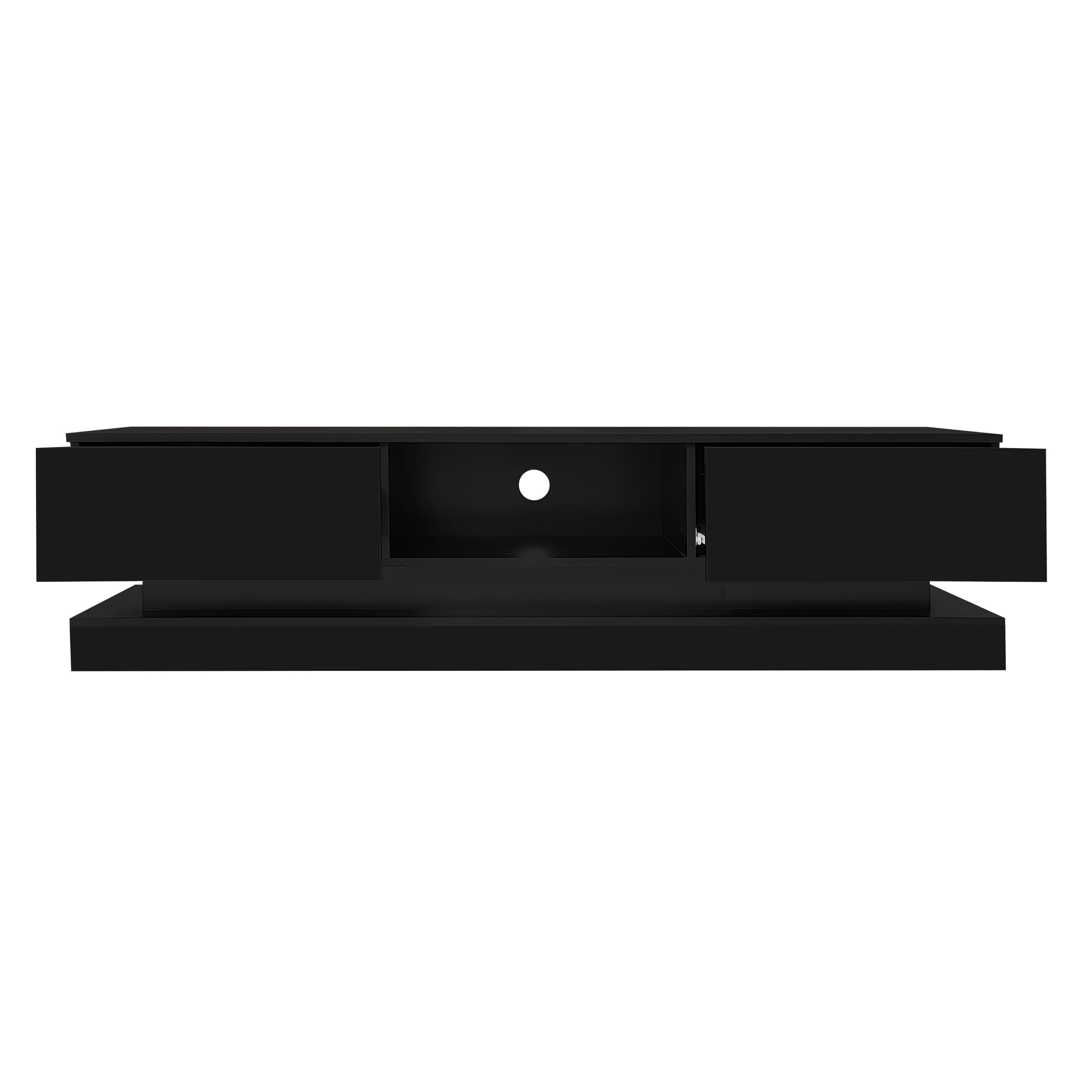 Logidon Zwart Hoogglans TV-meubel 160 CM Met LED 2 Laden