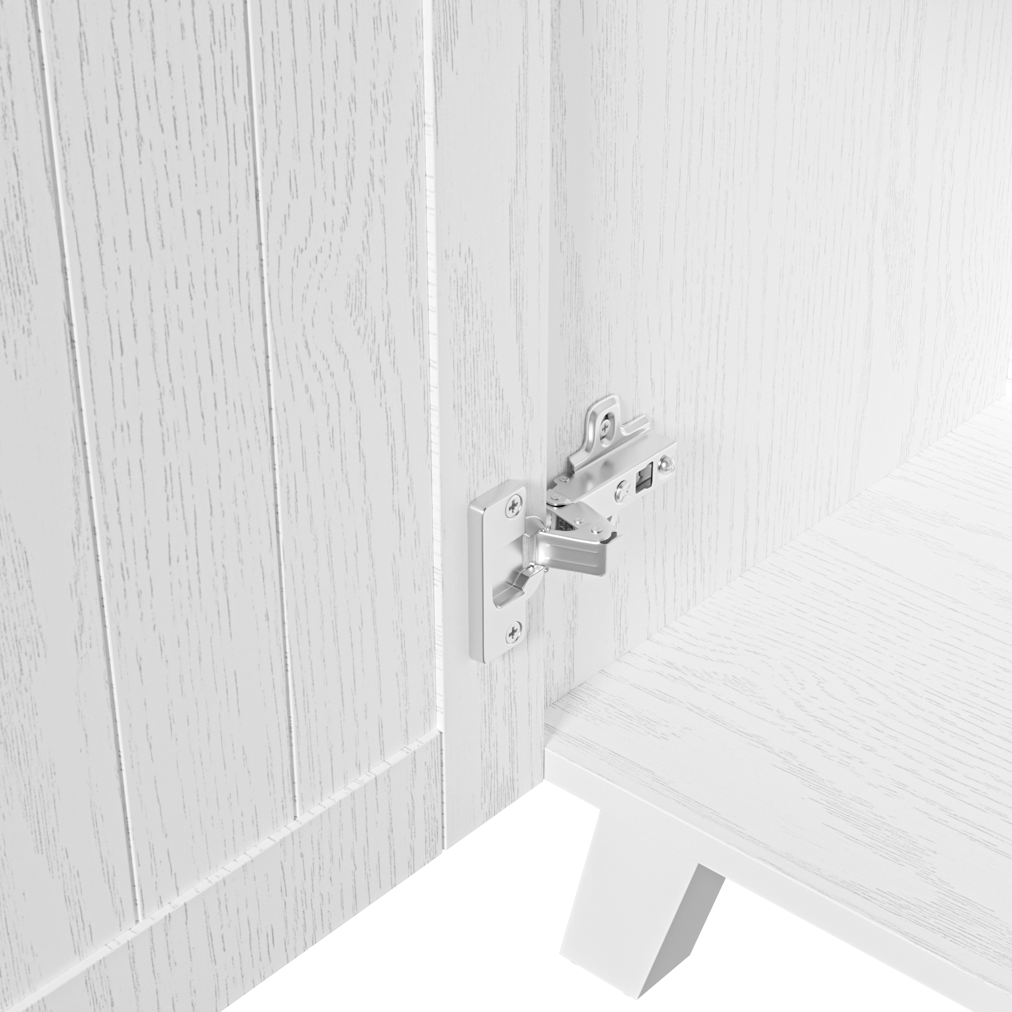 Logidon vitrinekast 114x40x190 cm witbruin landelijke stijl