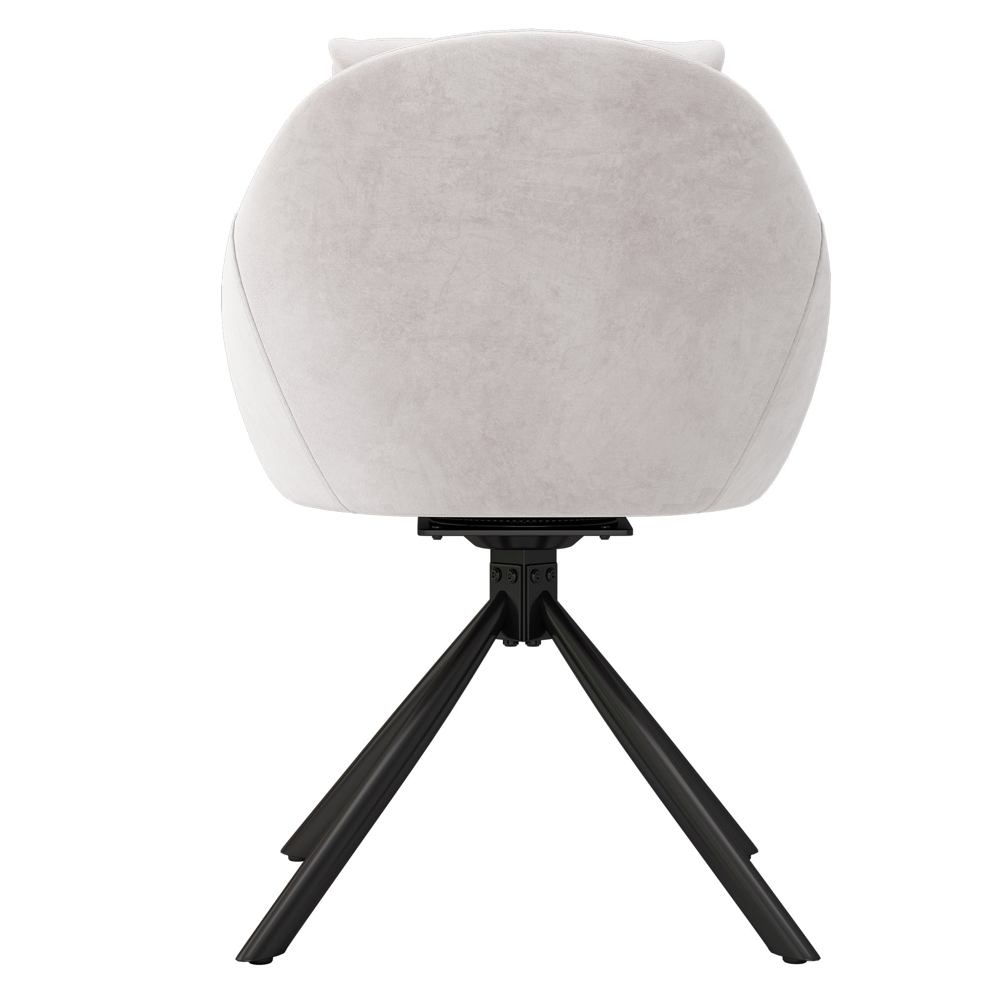 Logidon Beige Velvet Swivel Chair, Ergonomic Design, Set of 4
