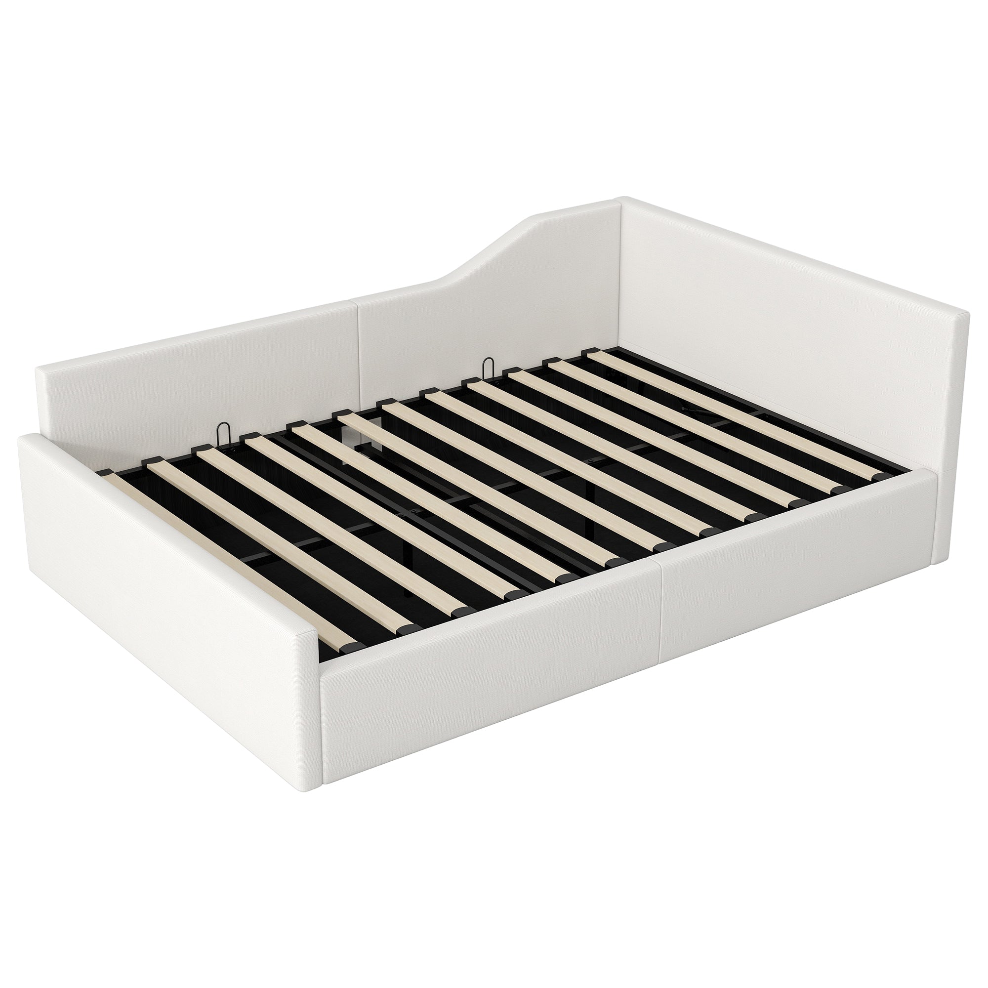 Logidon gestoffeerd dagbed 140x200 met opbergruimte beige