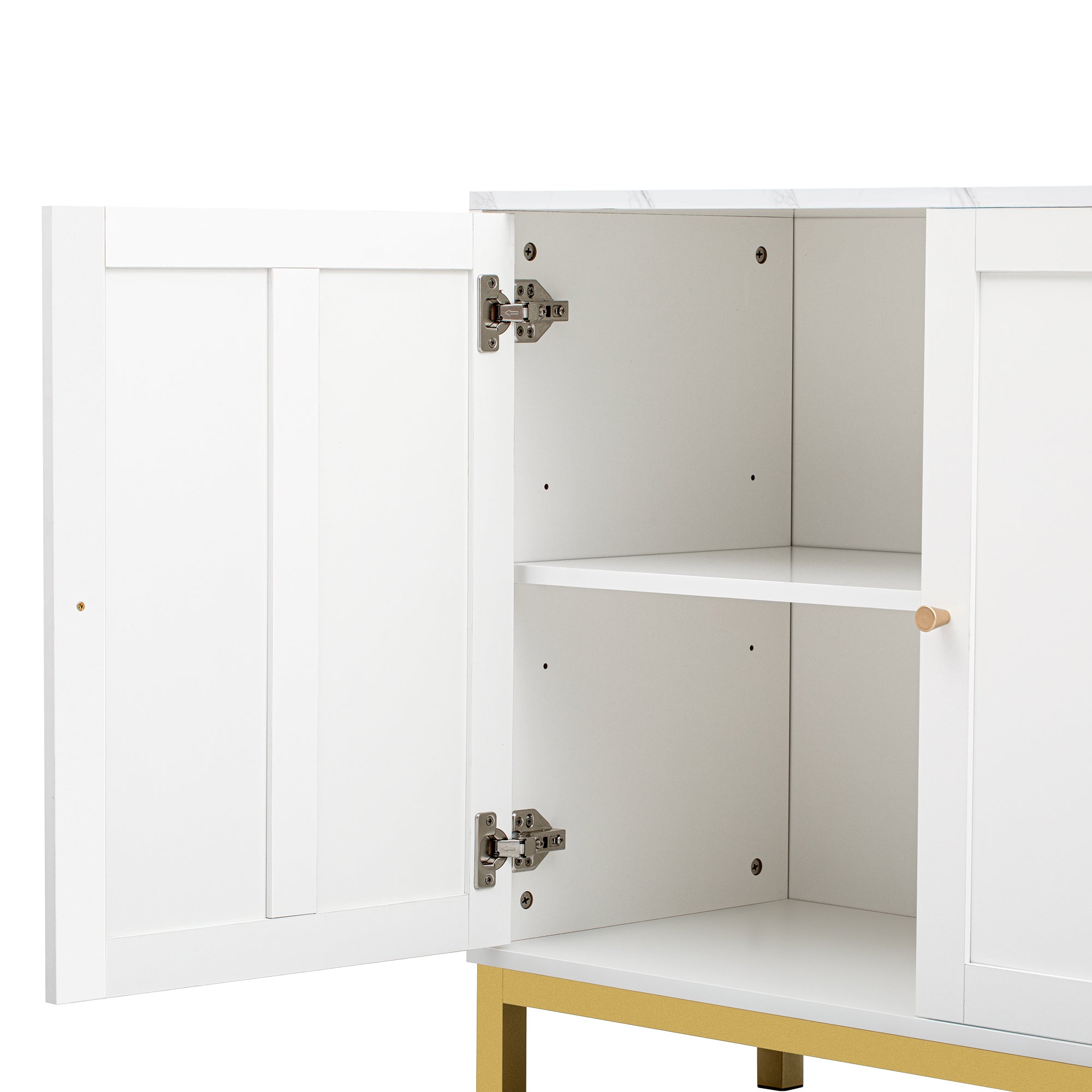 Logidon sideboard 3 doors with marble table top white 140 cm