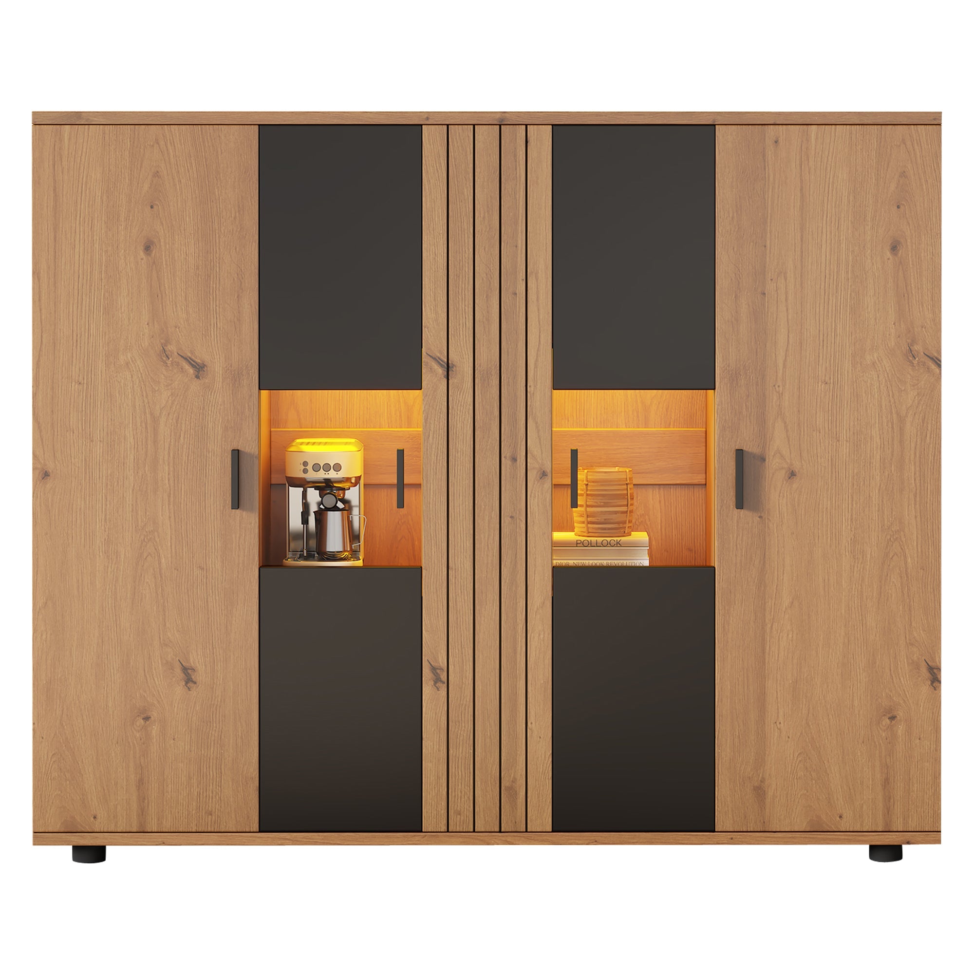 Logidon dressoir 140 x 35 x 113 cm Verstelbare verdelers 4 deuren