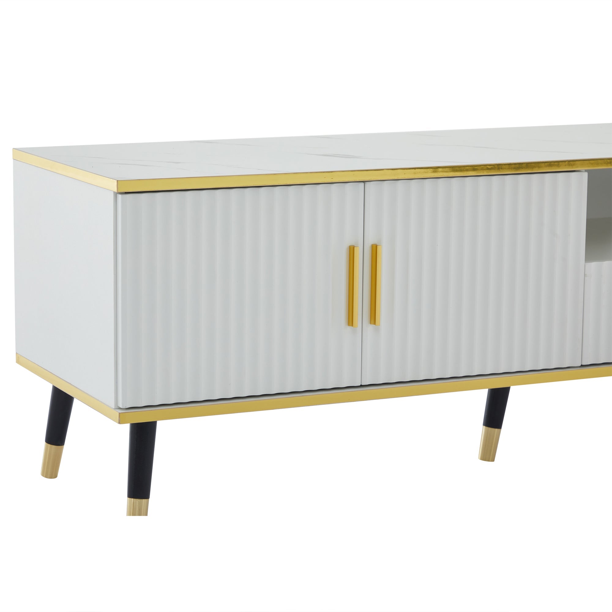 Logidon Modern TV-meubel Wit Marmerlook 200x40x46 cm