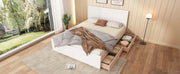 Logidon tweepersoonsbed 140x200 cm houten bedsysteem met 2 lades wit