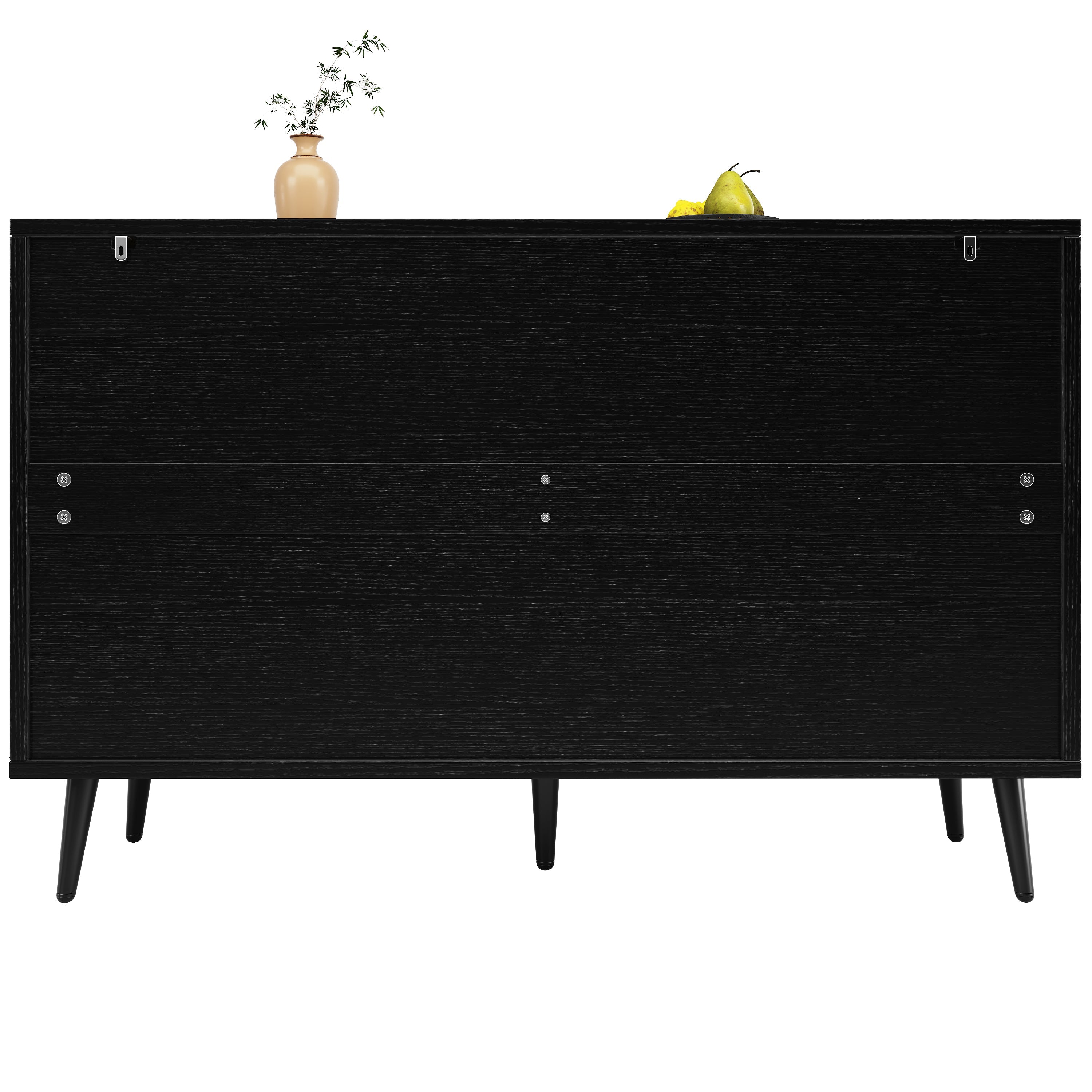 Logidon eetkamerkast 120x35x78 cm zwart met visgraatmotief