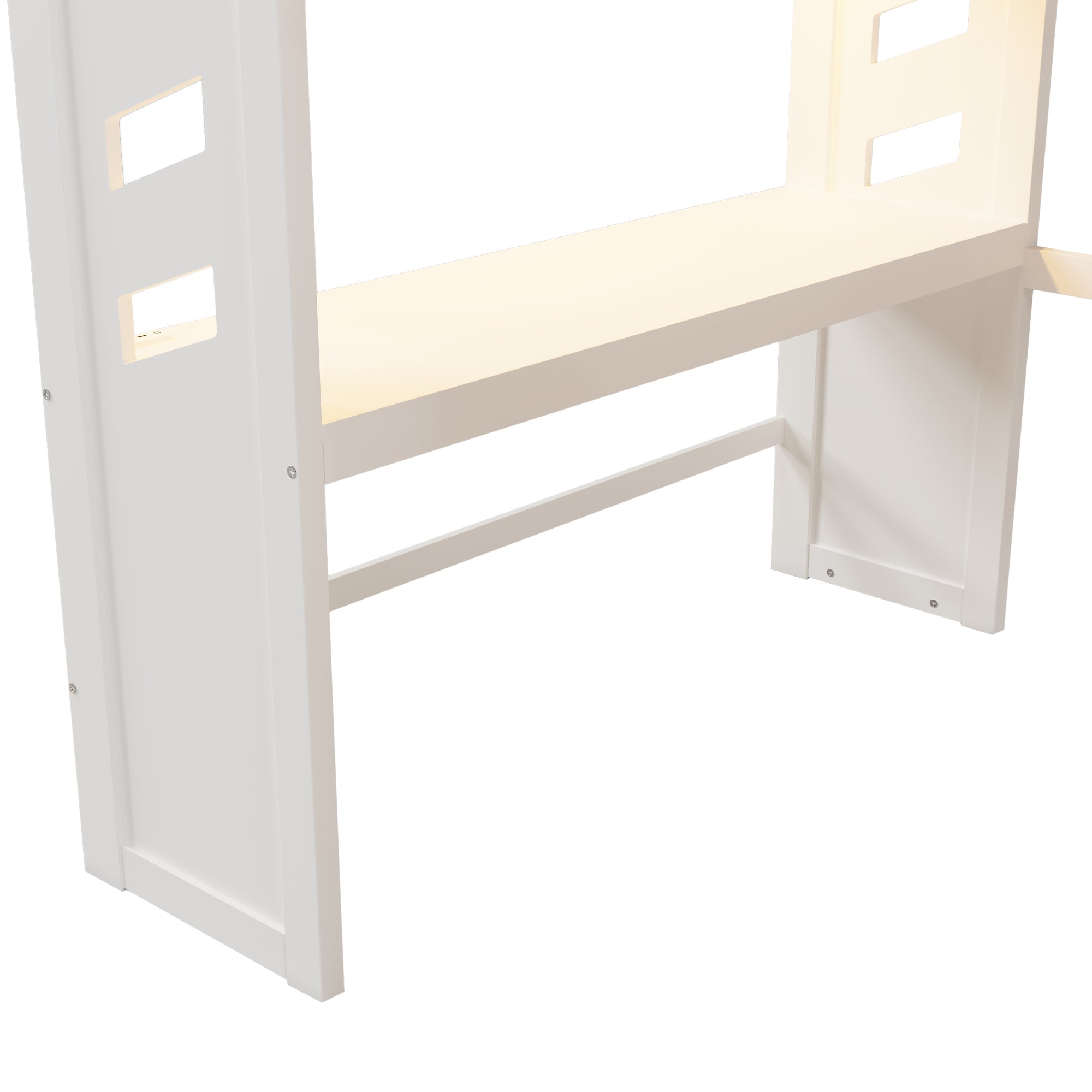 Logidon hoogslaper 140x200 cm wit gamingbed met bureau LED