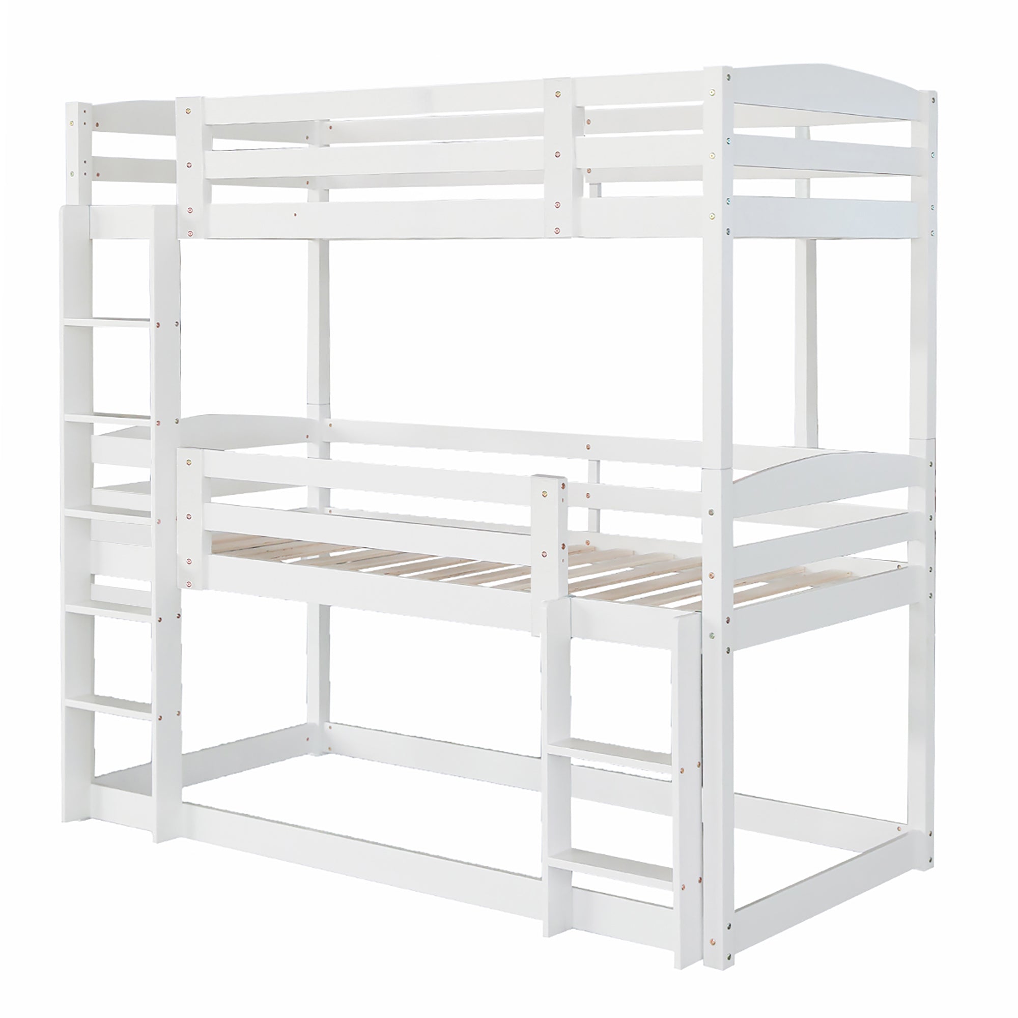 Logidon 3-persoonsstapelbed 90x200 cm wit hout - zonder matras
