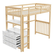 Logidon hoogslaper 90x200 cm met verticale ladderladen wit