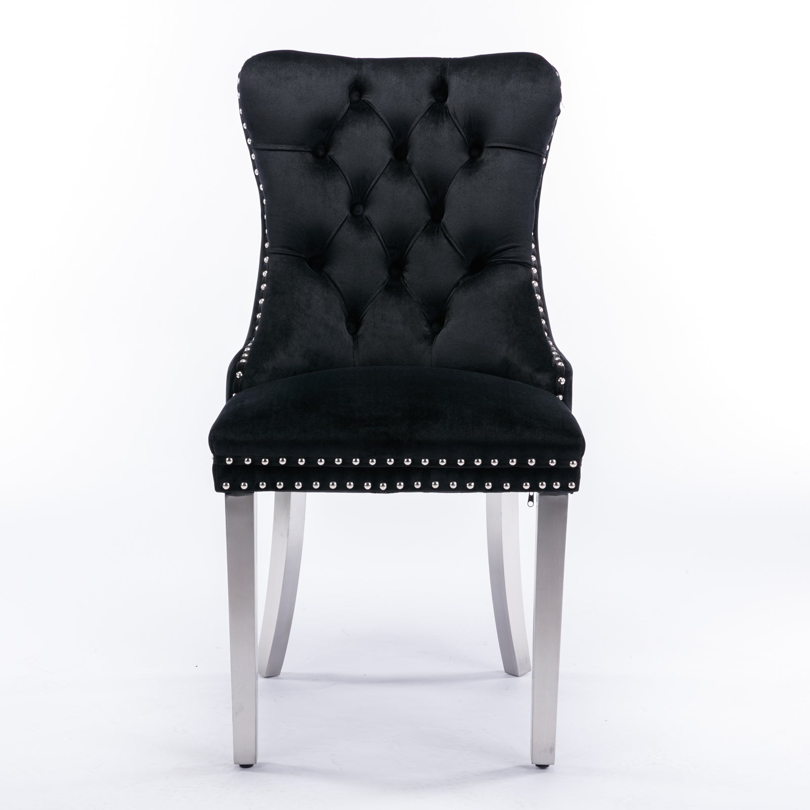 Logidon Nikki Collection Velvet eetkamerstoelen zwart set van 2