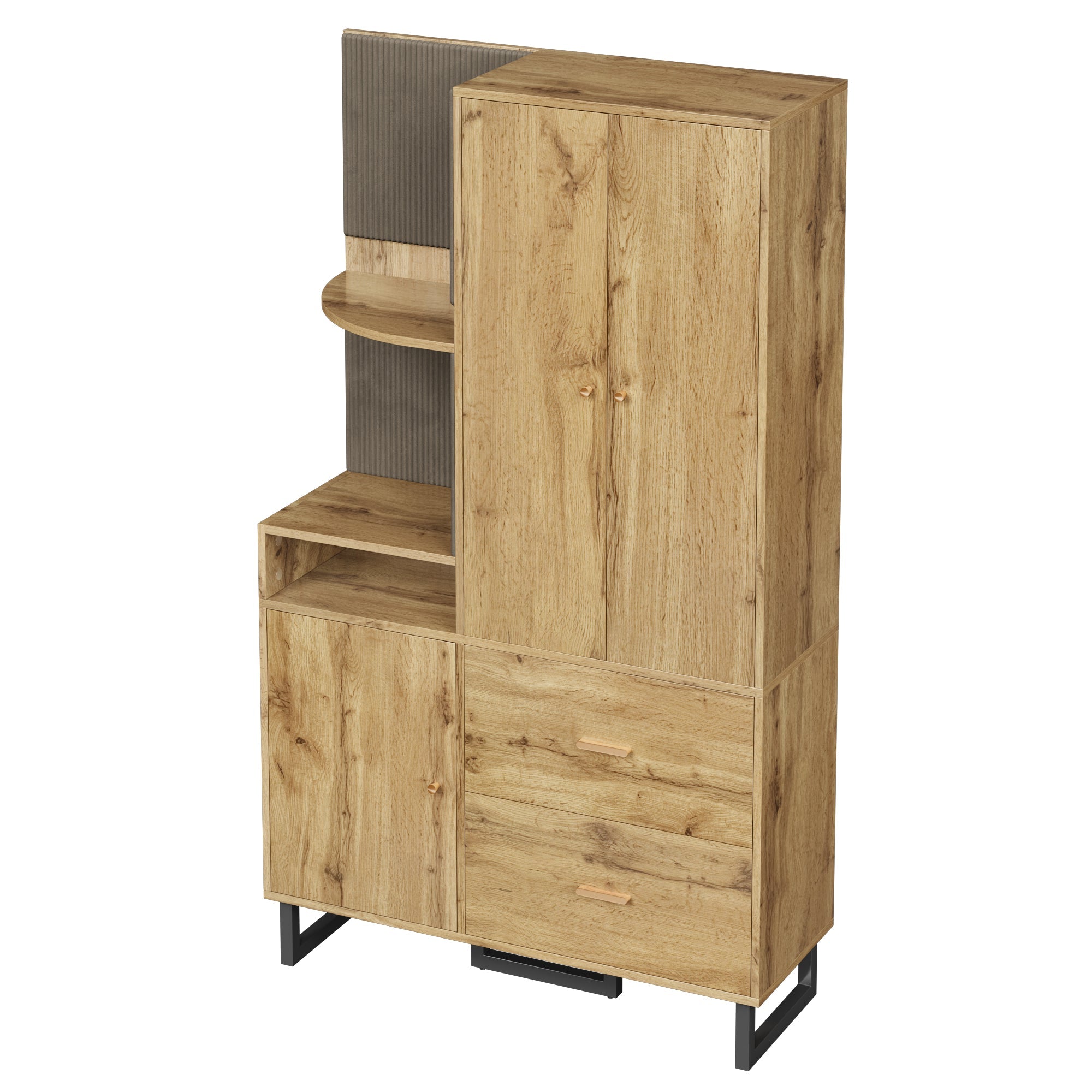 Logidon compacte kledingkast gewatteerde panelen 110 x 186 x 38 cm houtlook