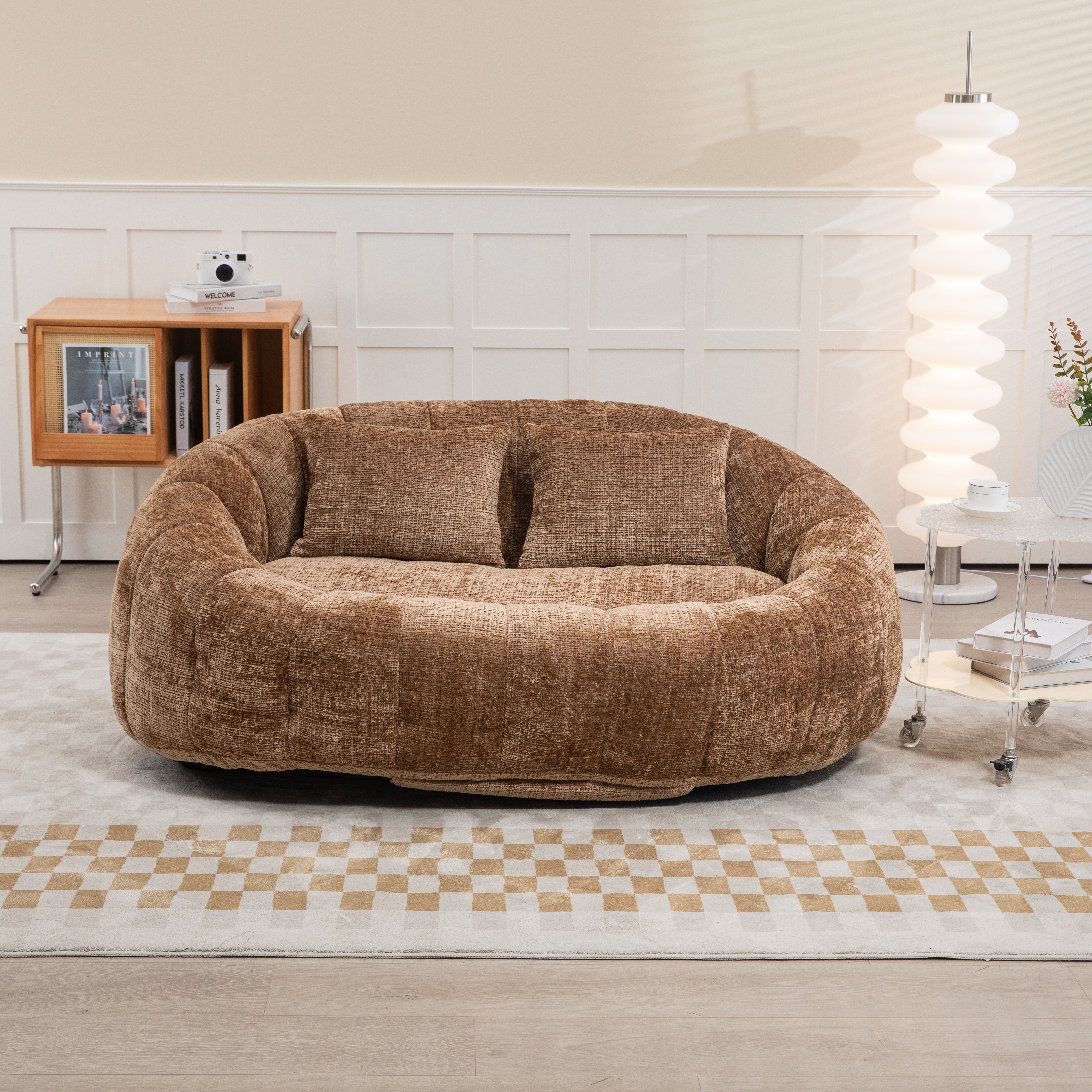 Logidon Zitzakbank Luxe Chenille Koffie Lounge Stoel