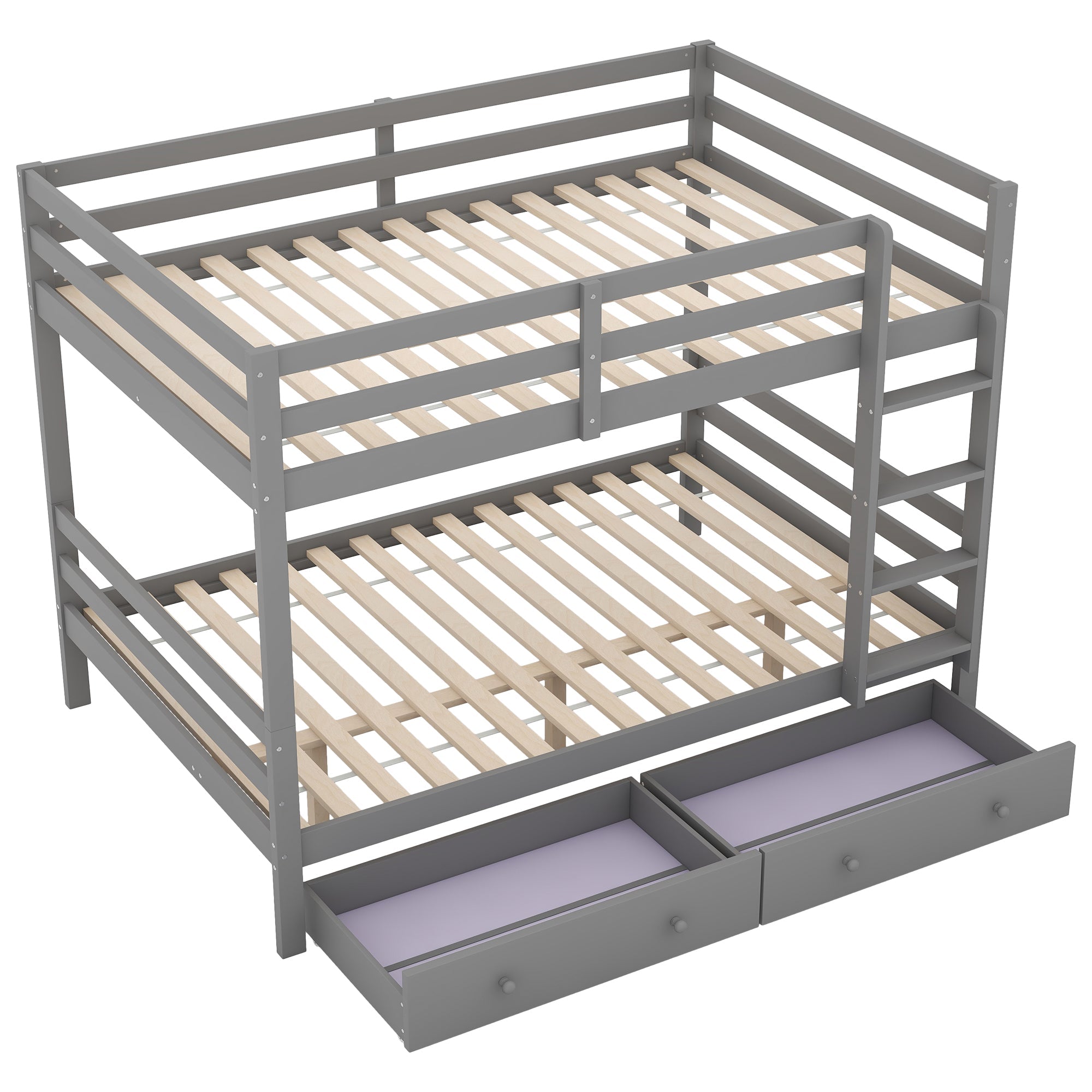Logidon stapelbed 140x200 cm grijs met opbergruimte en lades