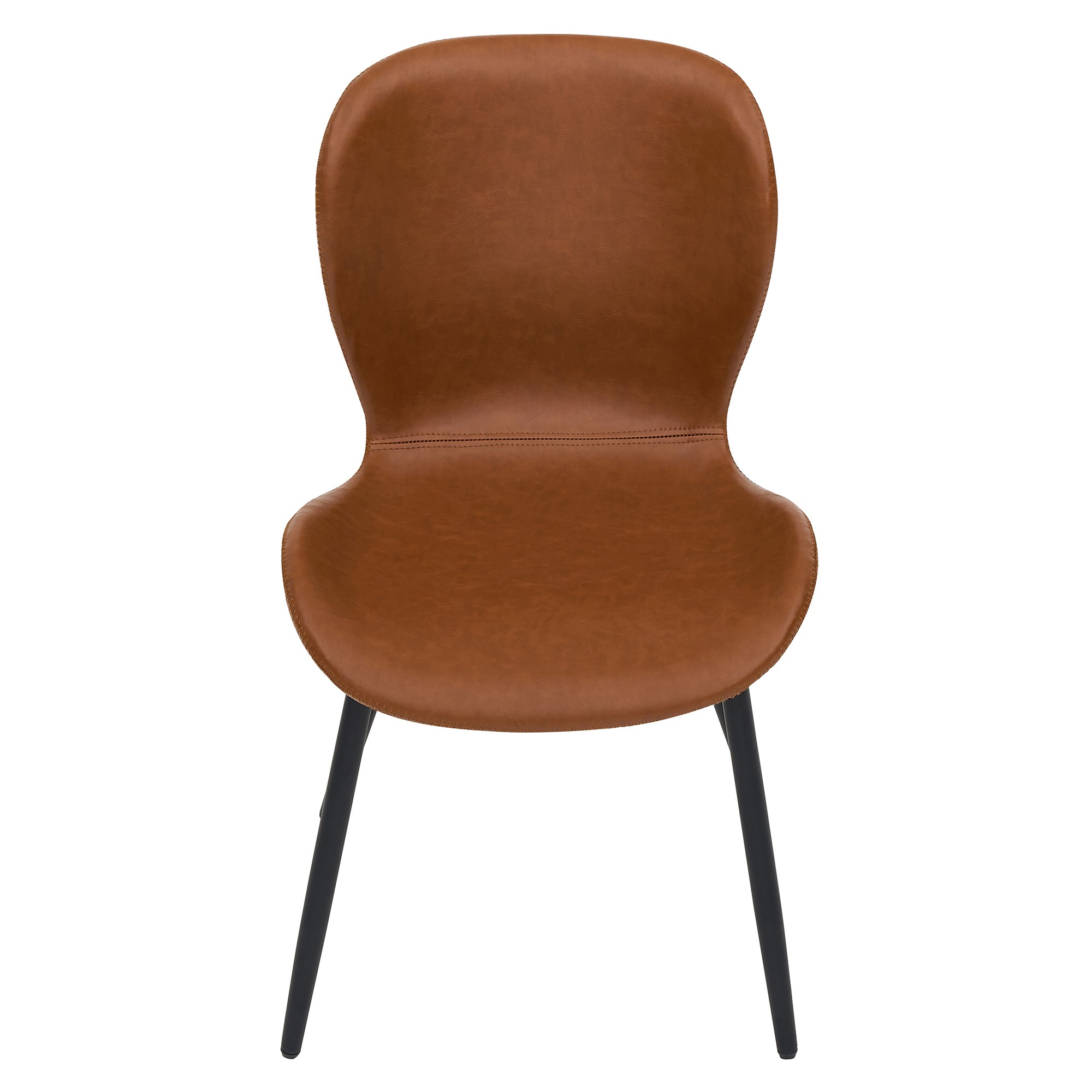 Logidon Set van 2 moderne eetkamerstoelen bruin verstelbare poten