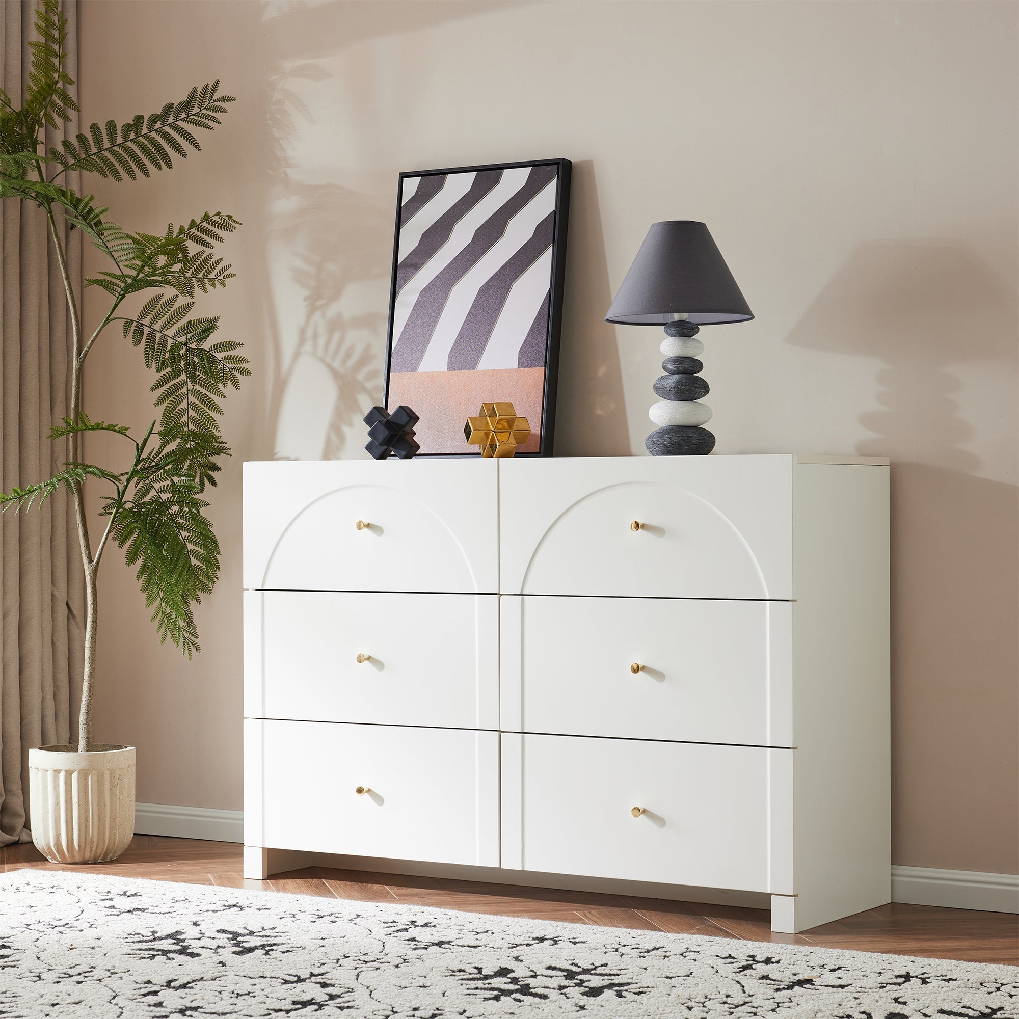 Logidon chest of drawers with 6 drawers white H82 W120 D40 cm