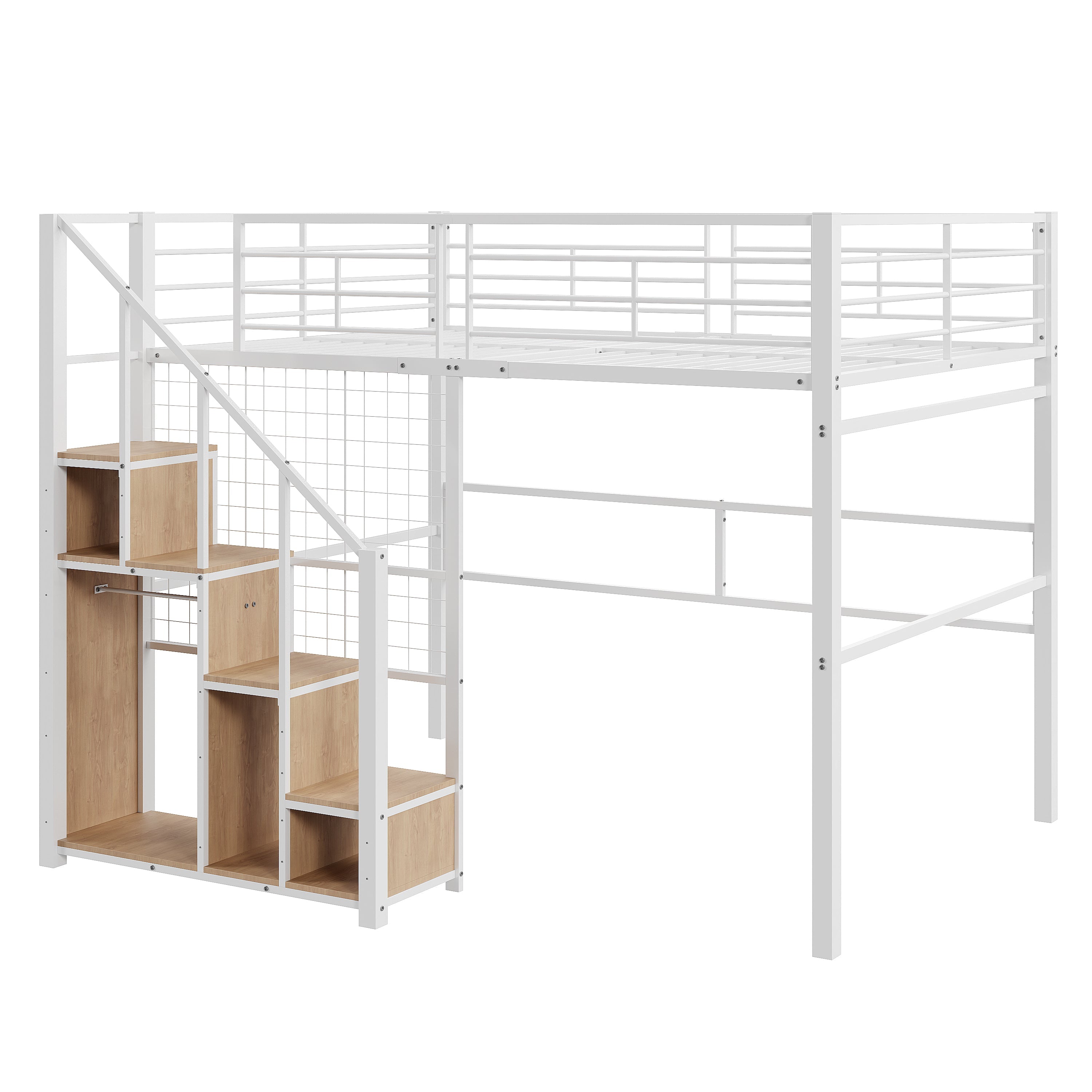 Logidon hoogslaper 140x200 met veiligheidsladder wit