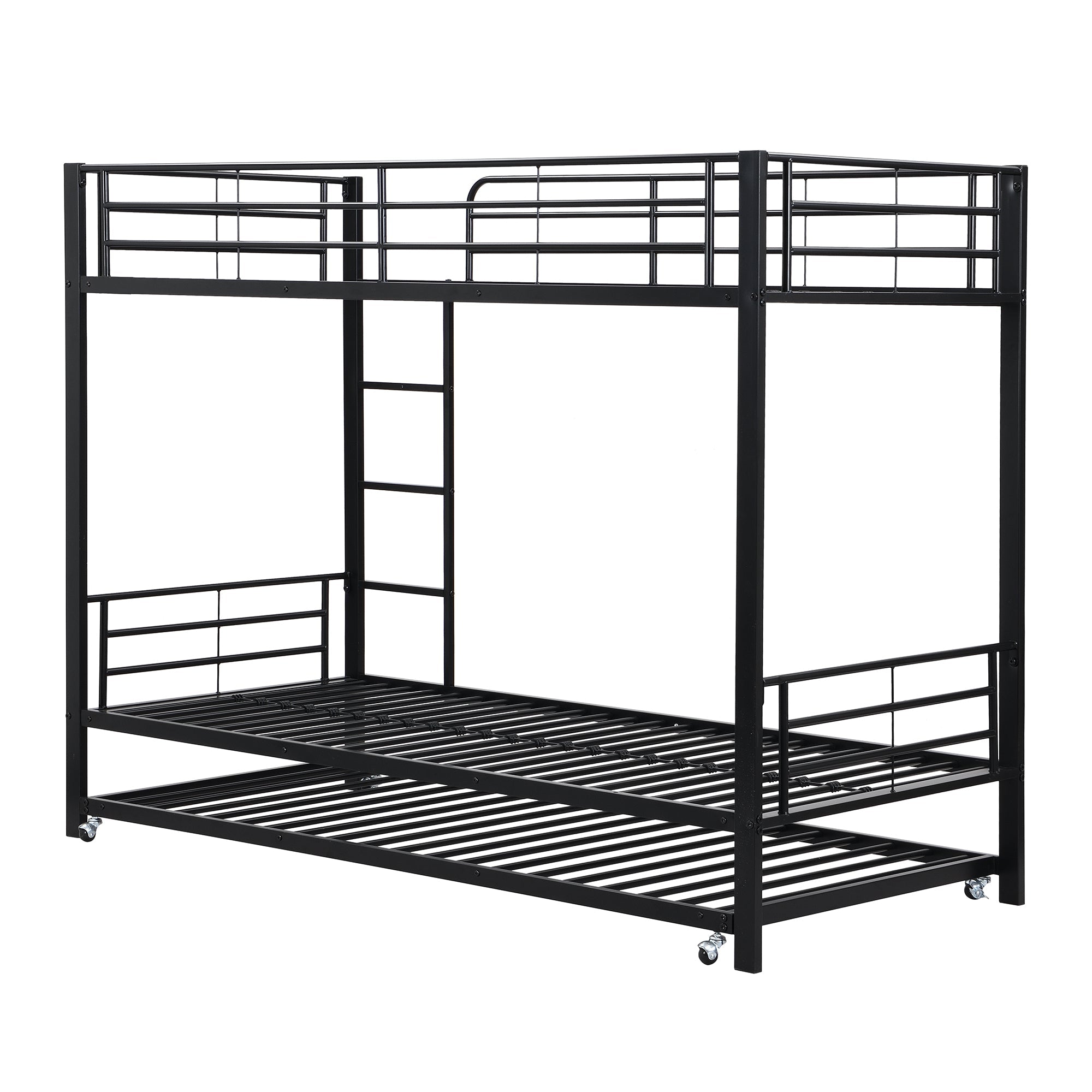 Logidon Stapelbed Ijzer Zwart 90x200 en 90x190 met uitschuifbaar bed