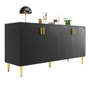 Logidon Zwart dressoir 152x40x75 cm golfdesign