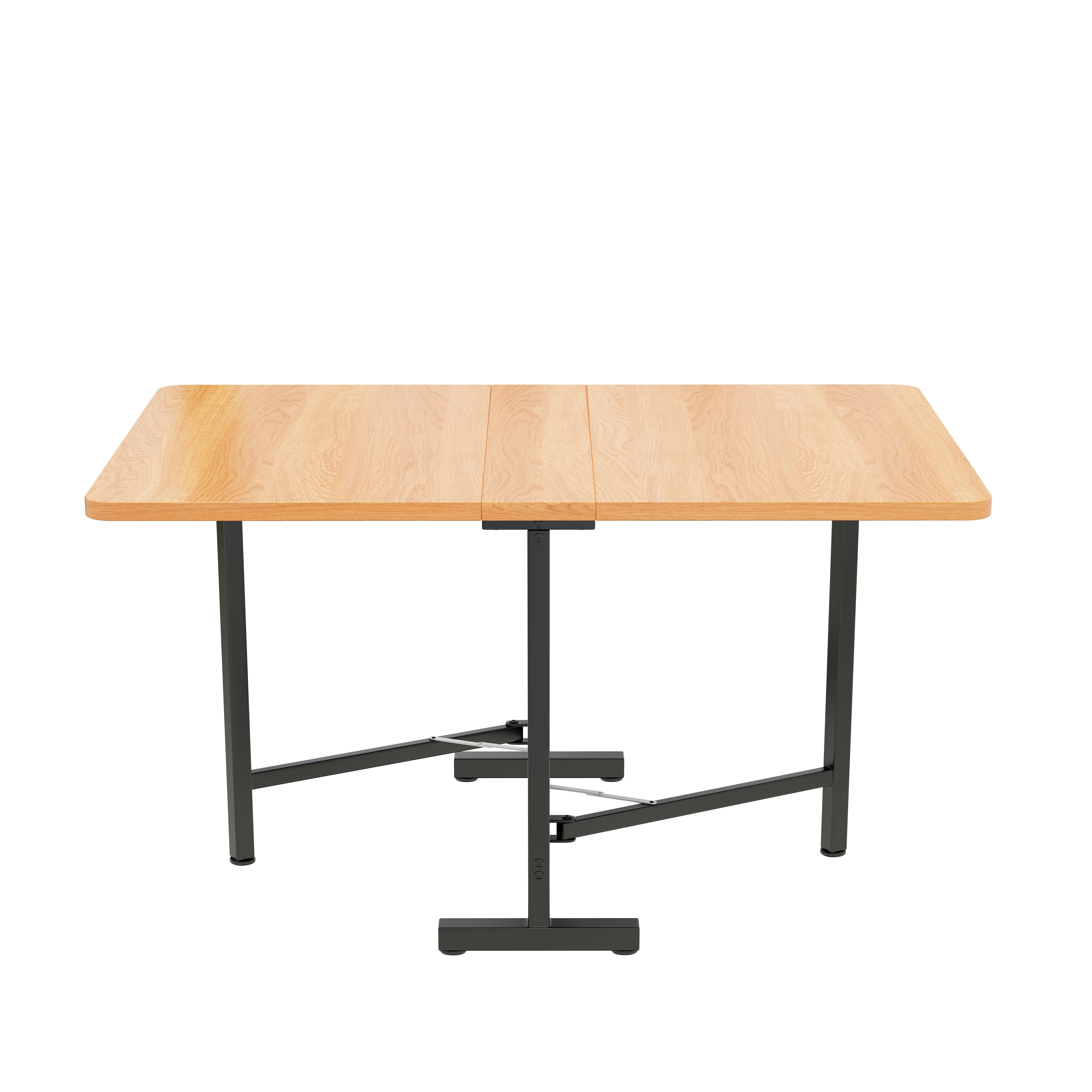 Logidon uitschuifbare eettafel 120x80 cm MDF natuurlijke look minimalistisch