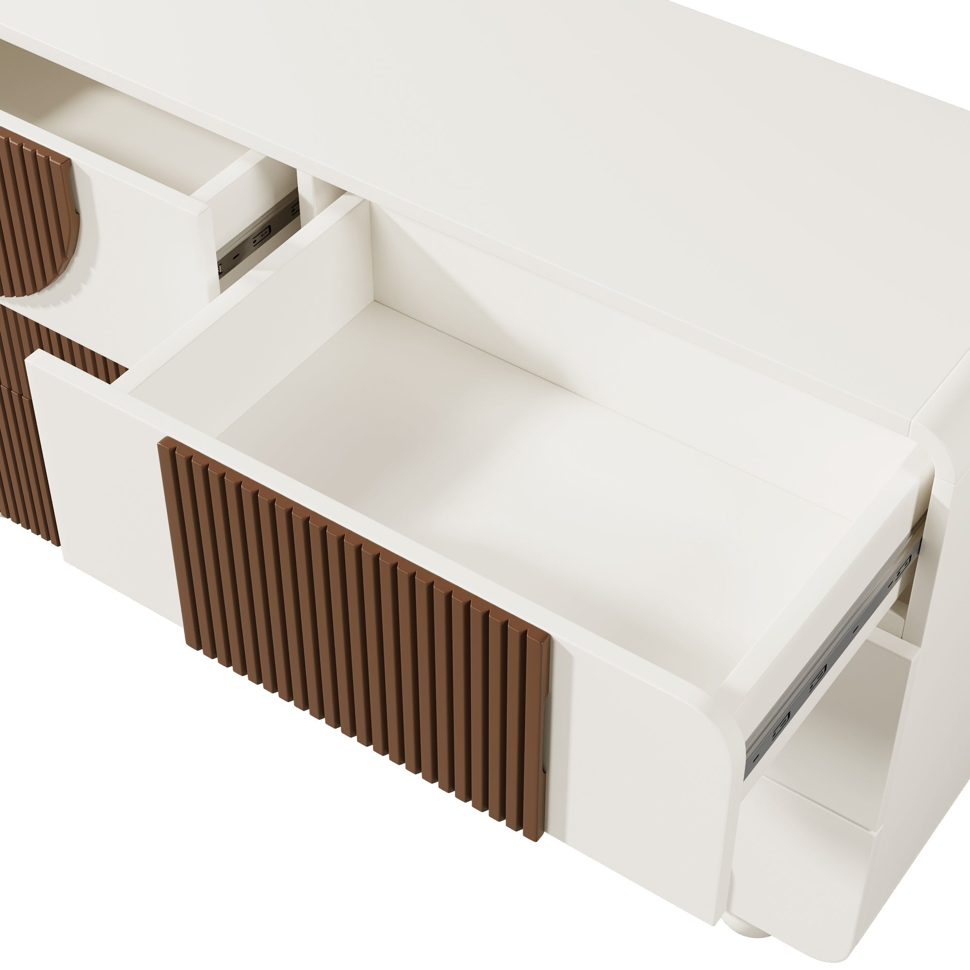 Logidon ladekast 6 lades wit bruin houten latten 121x71x41 cm