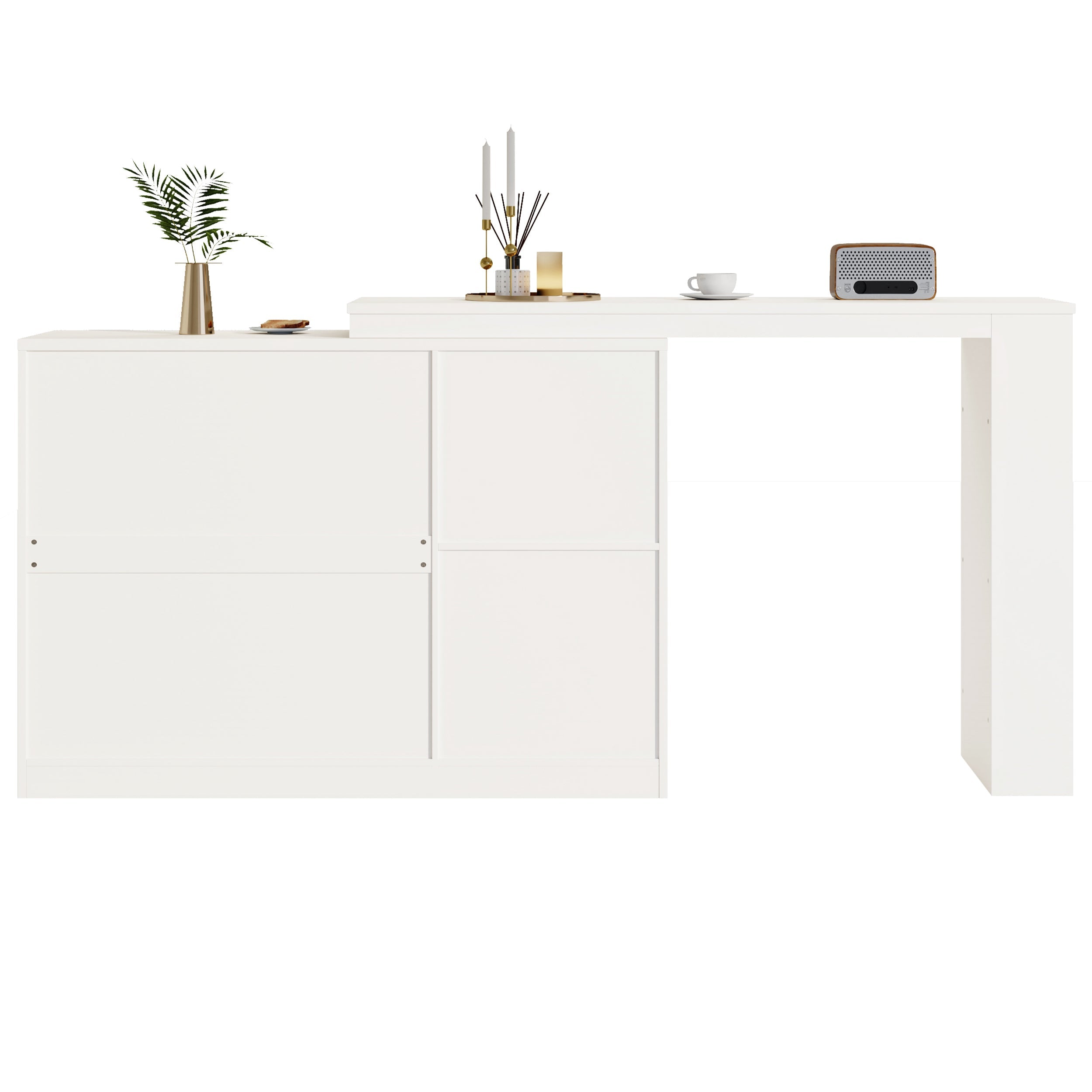 Logidon 360 graden draaibare bartafel 120x40x97 cm wit
