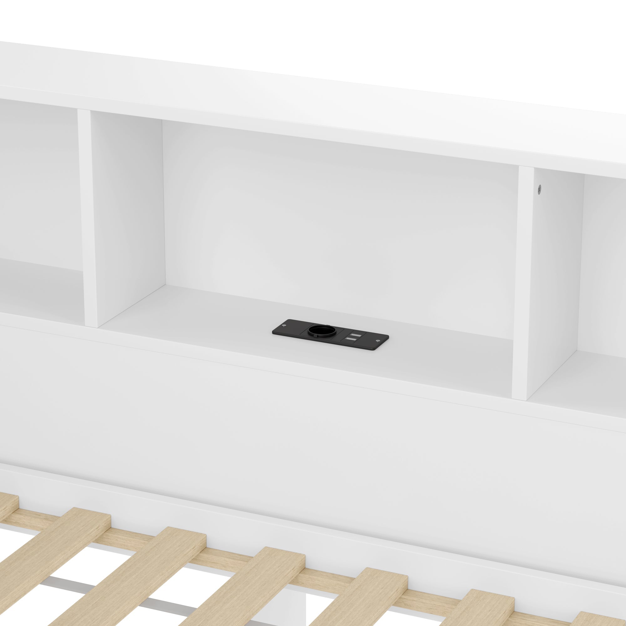Logidon daybed wit 140x200 CM met uitschuifbaar bed LED-verlichting