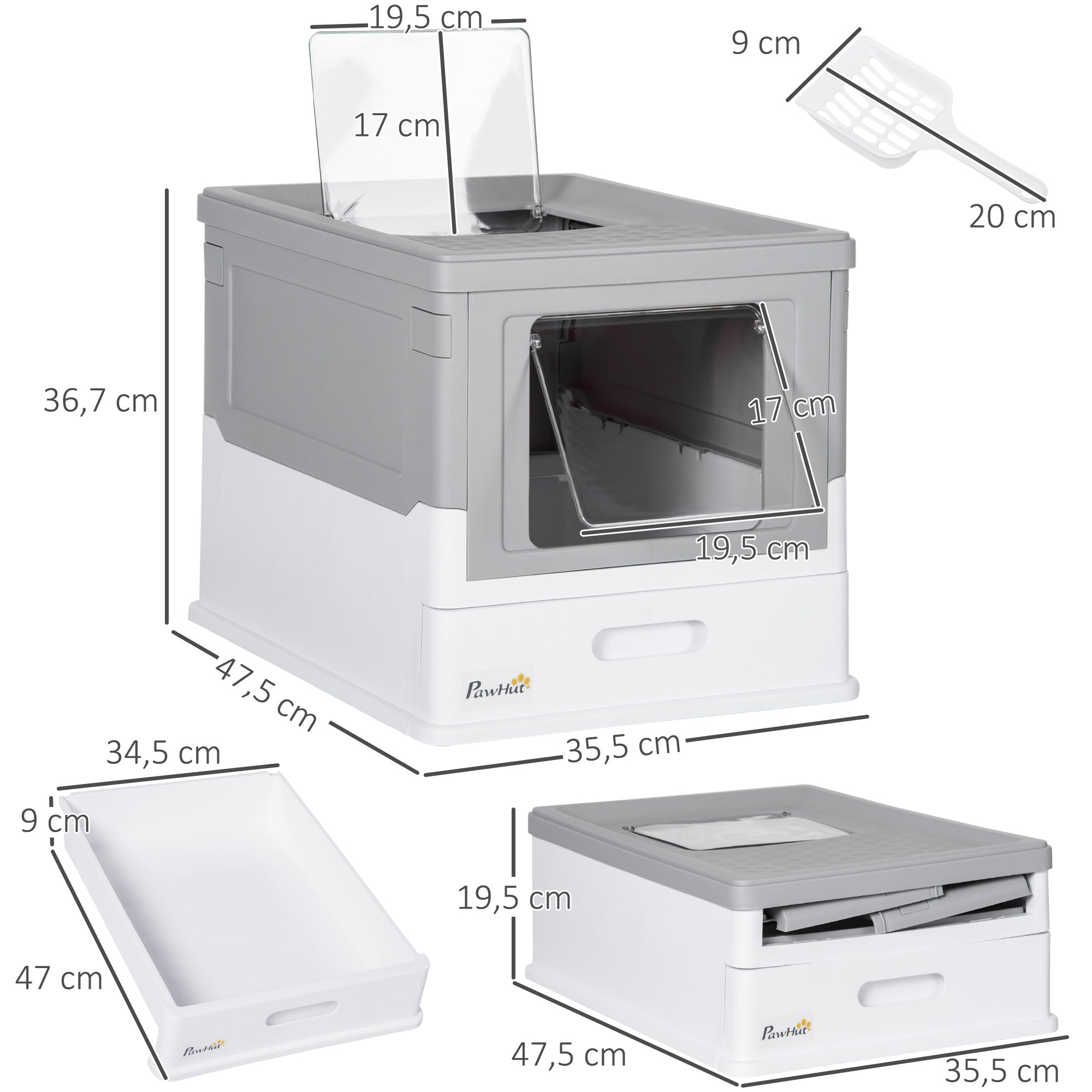 Logidon kattentoilet met deksel wit 47,5 x 35,5 x 36,7 cm