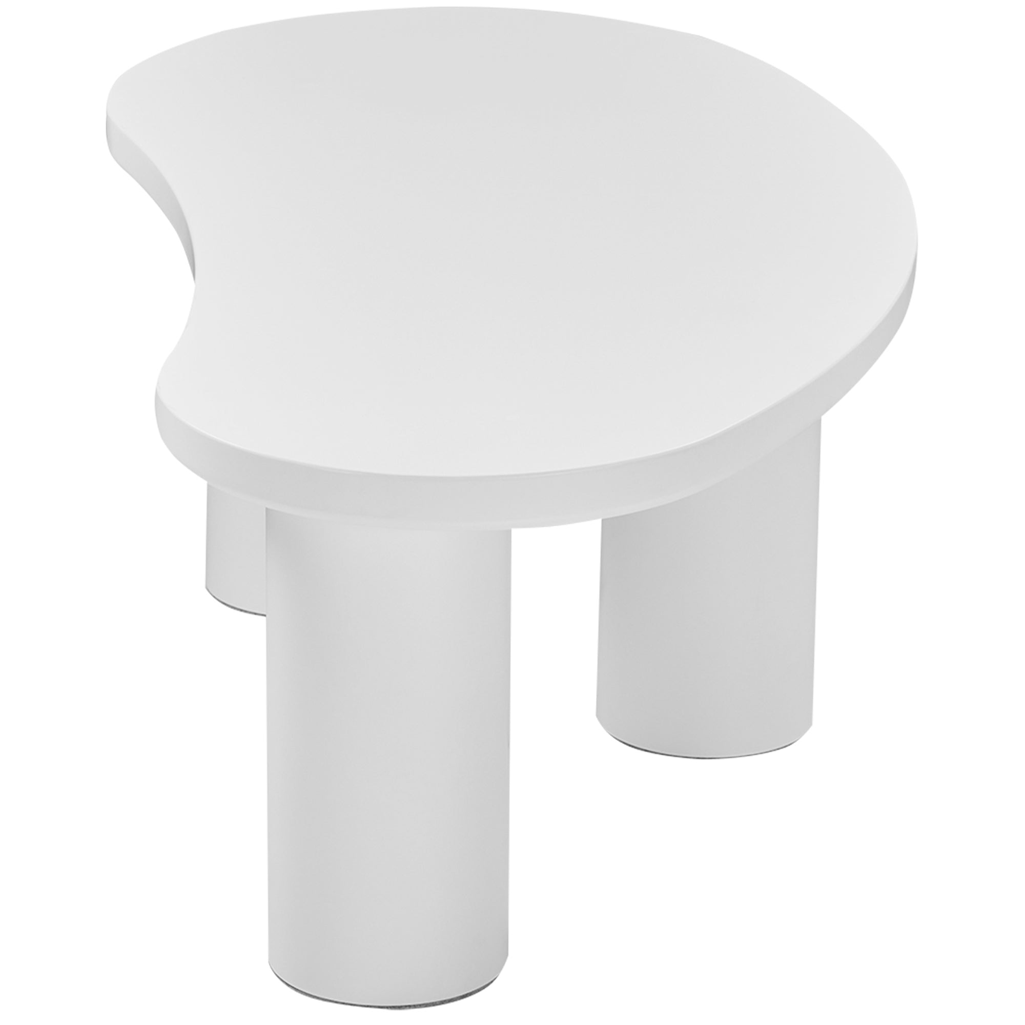 Logidon Witte halve maan salontafel 107x57x40,5 cm MDF en PVC