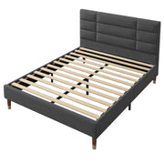 Logidon gestoffeerd bed 140x200 grijs met bedkast en lattenbodem