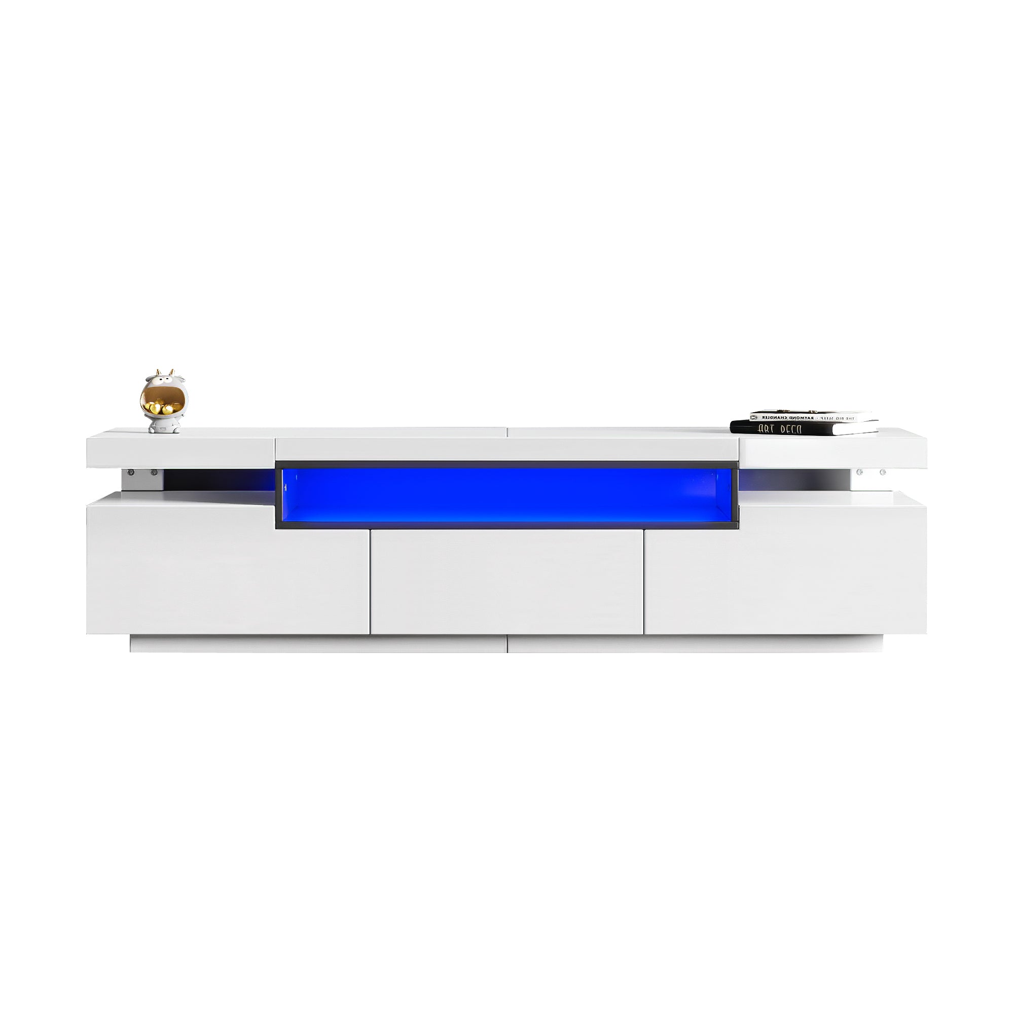 Logidon Elegant hoogglans TV-meubel wit 160x39x42cm met LED