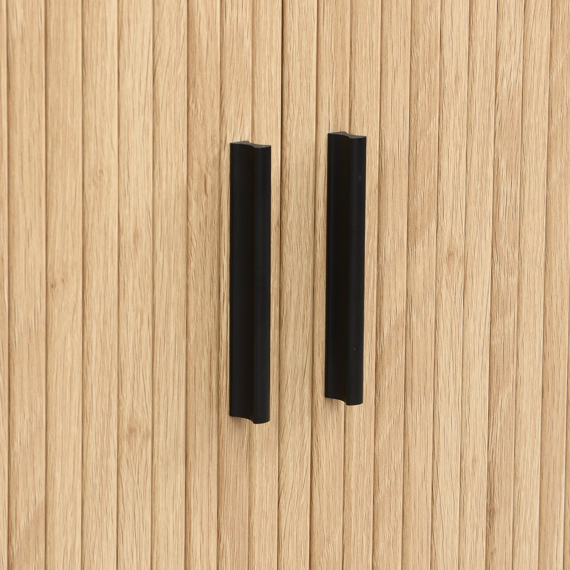 Logidon Modern MDF dressoir met rolluikdeuren en aluminium handgrepen