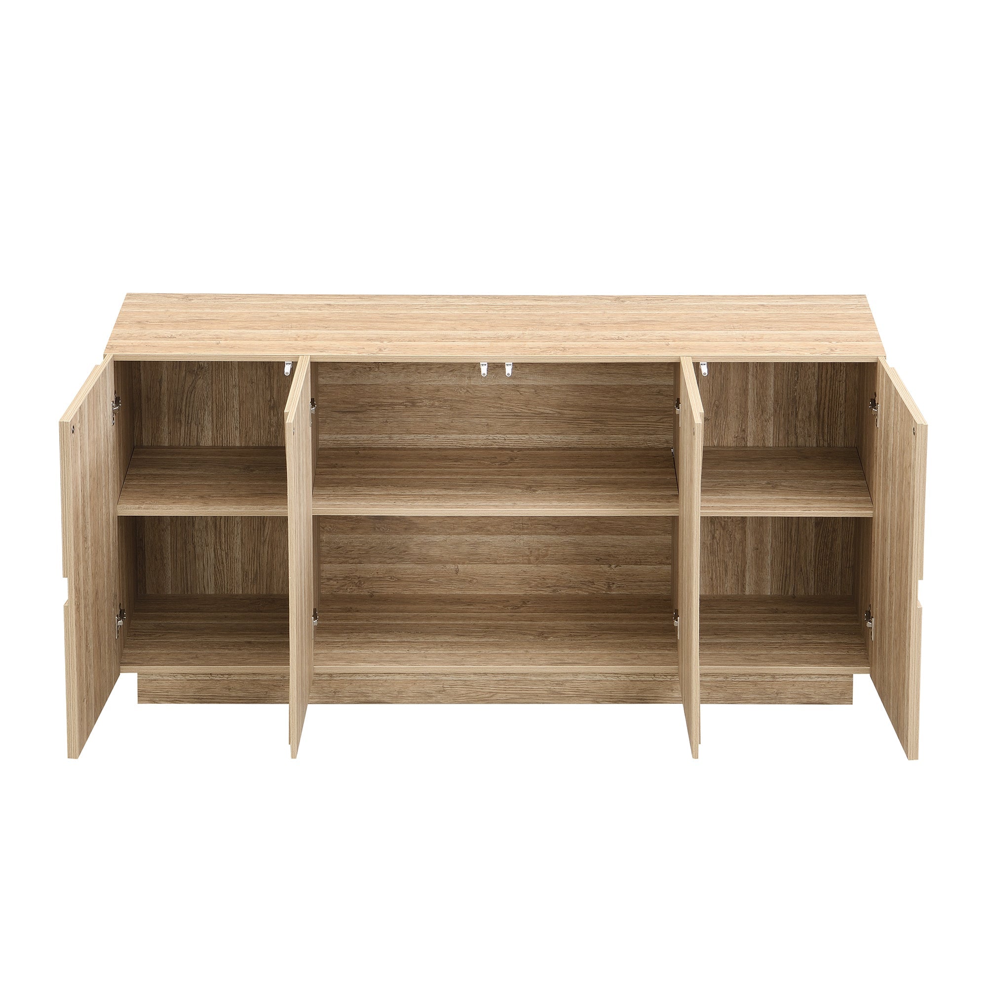 Logidon Dressoir 160x40x80 cm naturel hout met deuren en soft close