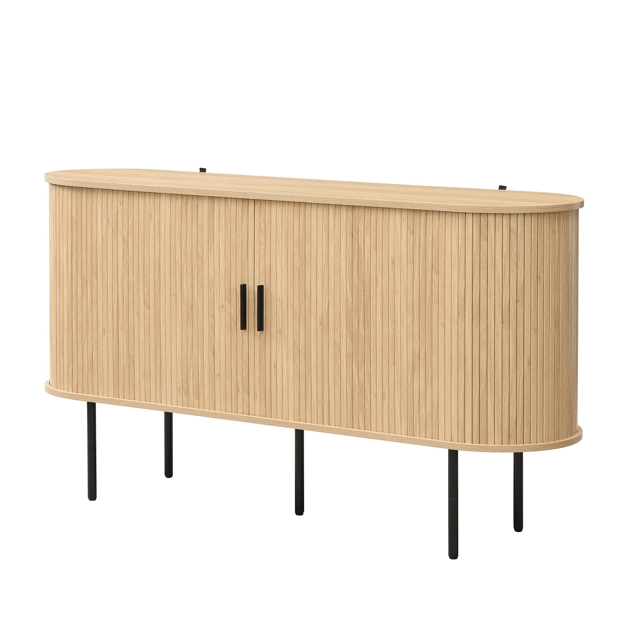Logidon Modern MDF dressoir met rolluikdeuren en aluminium handgrepen