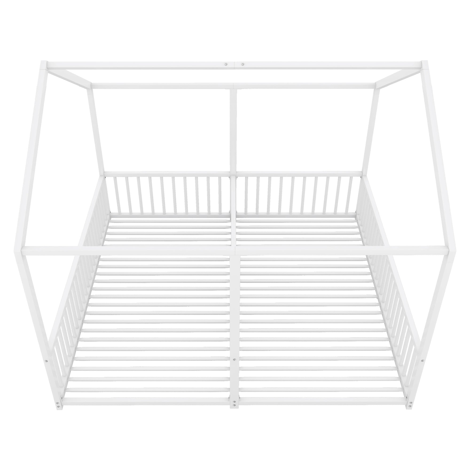 Logidon metalen bed kinderbed 90x200 cm huisvorm wit