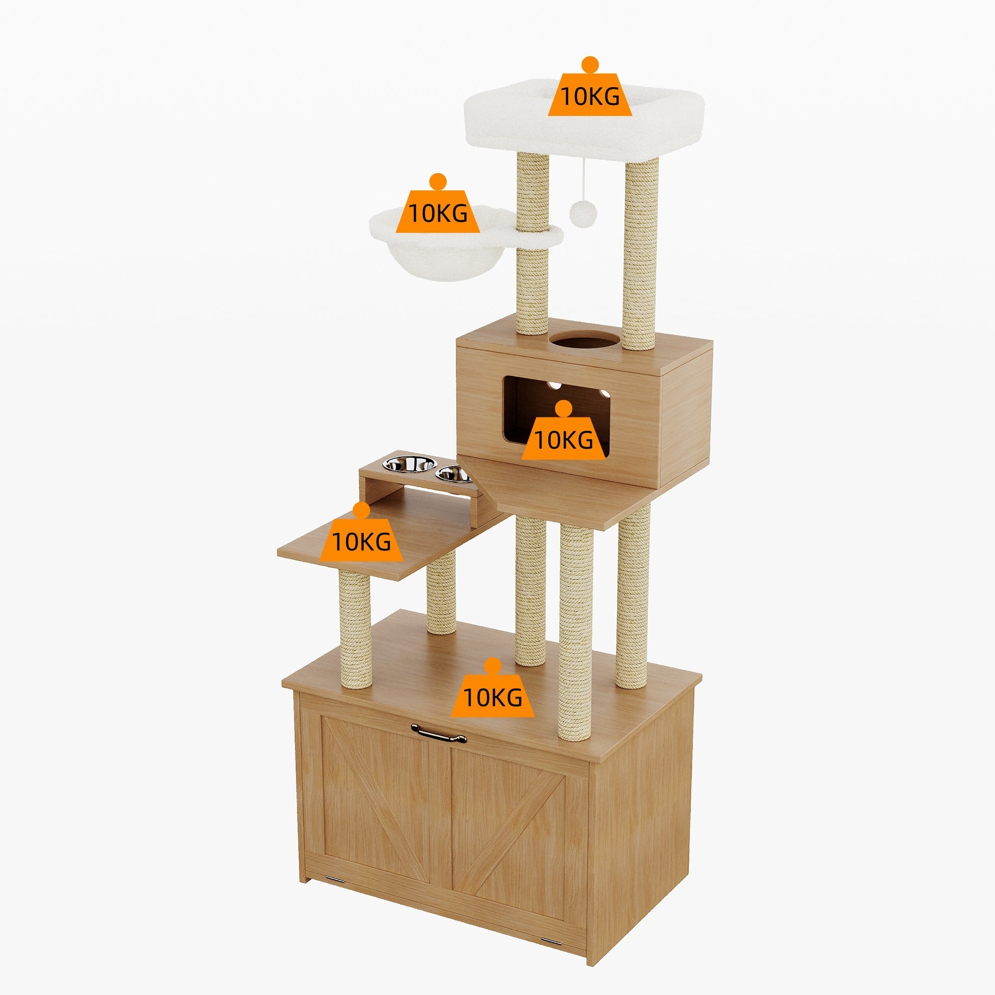 Logidon kattentoren AllinOne kattenmeubel 80x50x173 cm