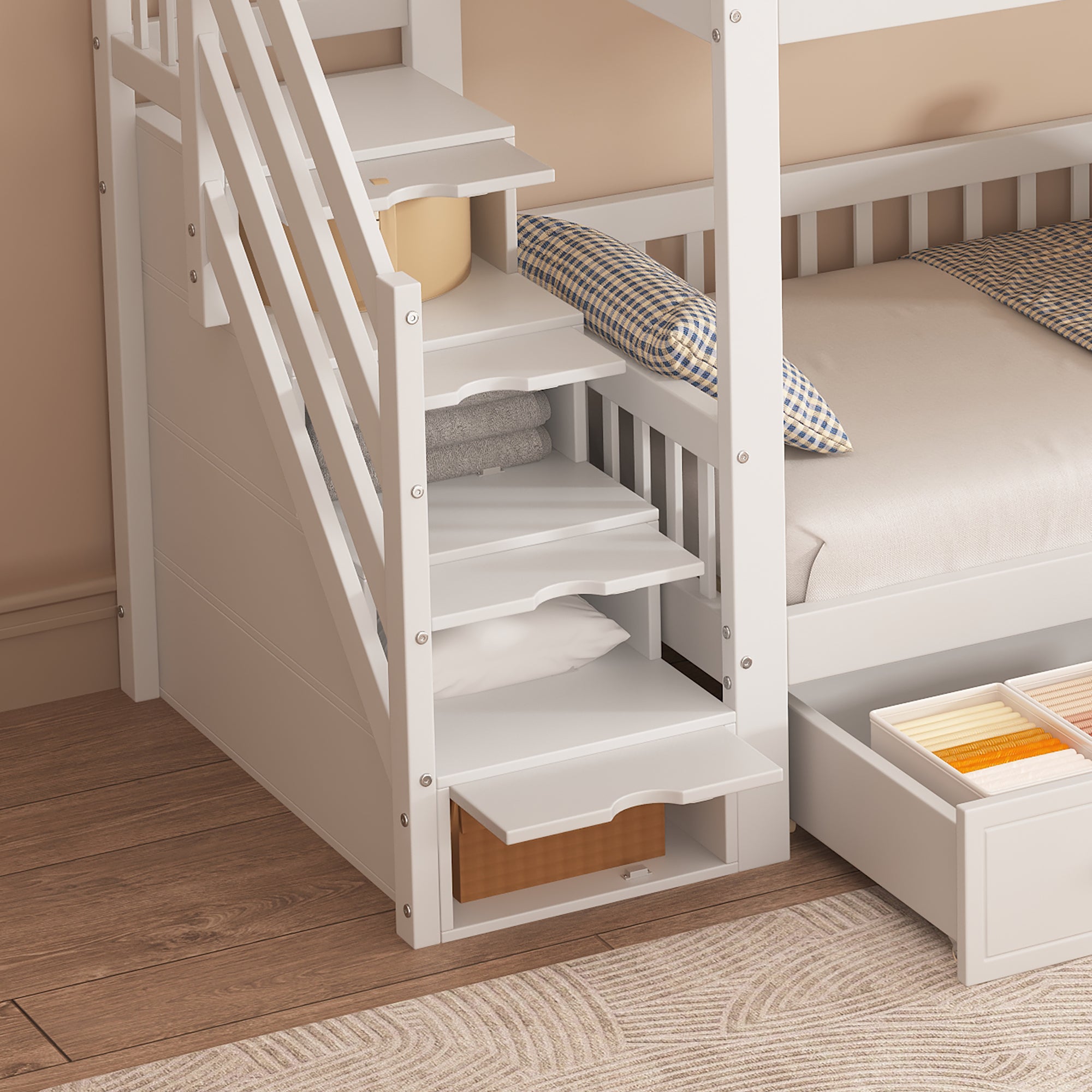 Logidon stapelbed kinderbed wit naturel 90x200 cm met raam