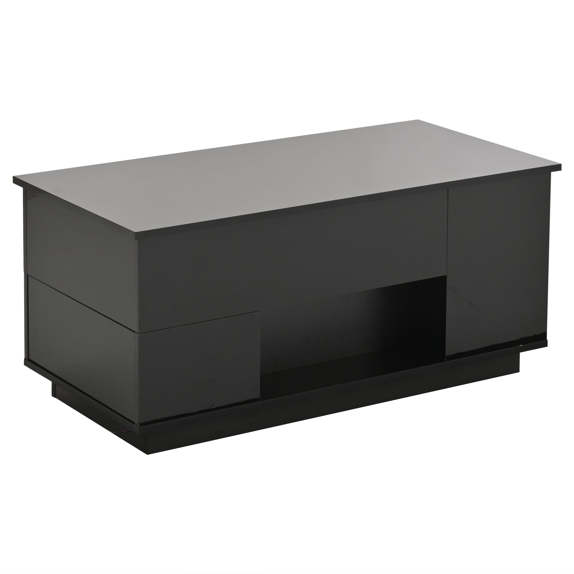 Logidon 4-in-1 in hoogte verstelbare salontafel zwart 100x50x45 cm LED