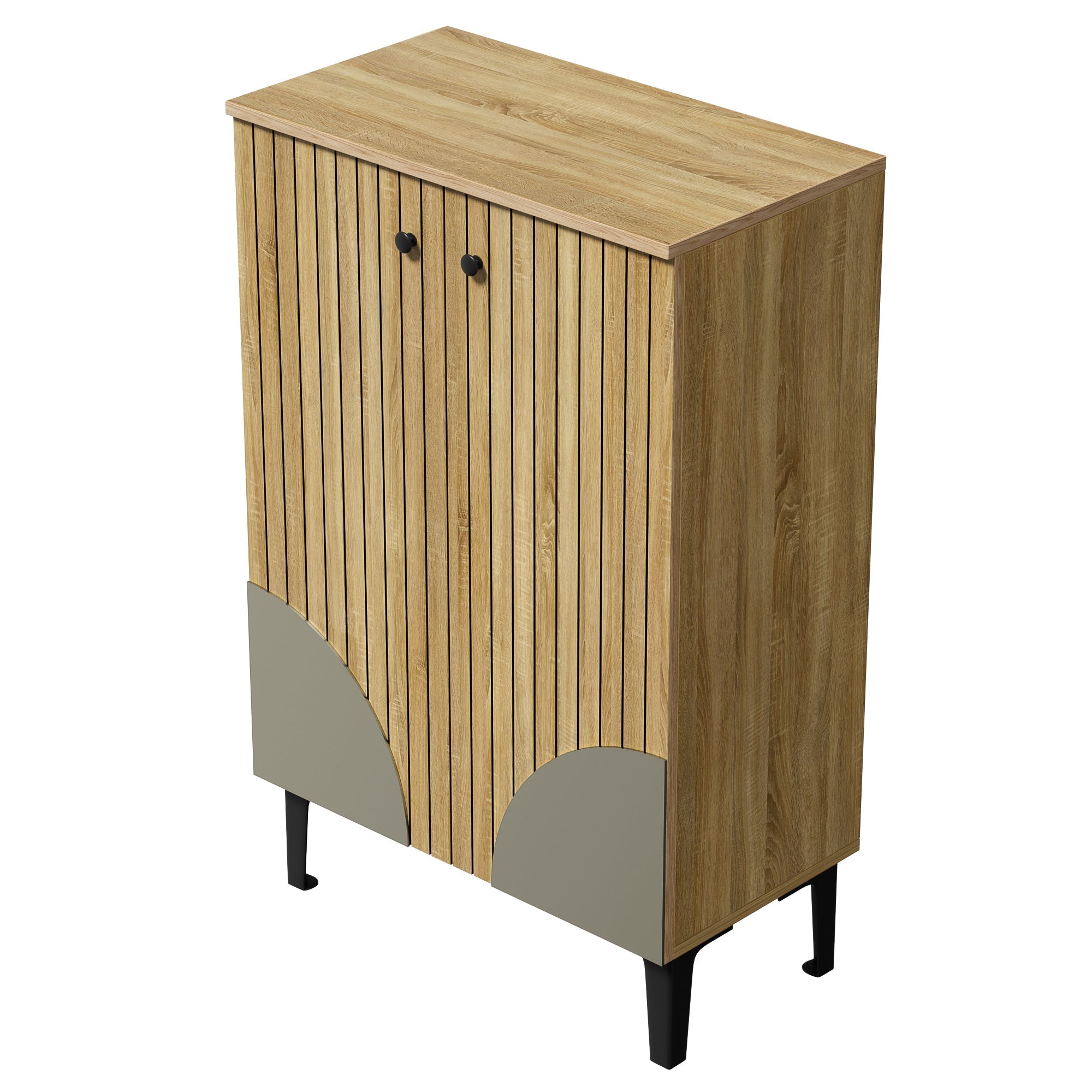 Logidon moderne schoenenkast van natuurlijk hout, ruimtebesparende organizer