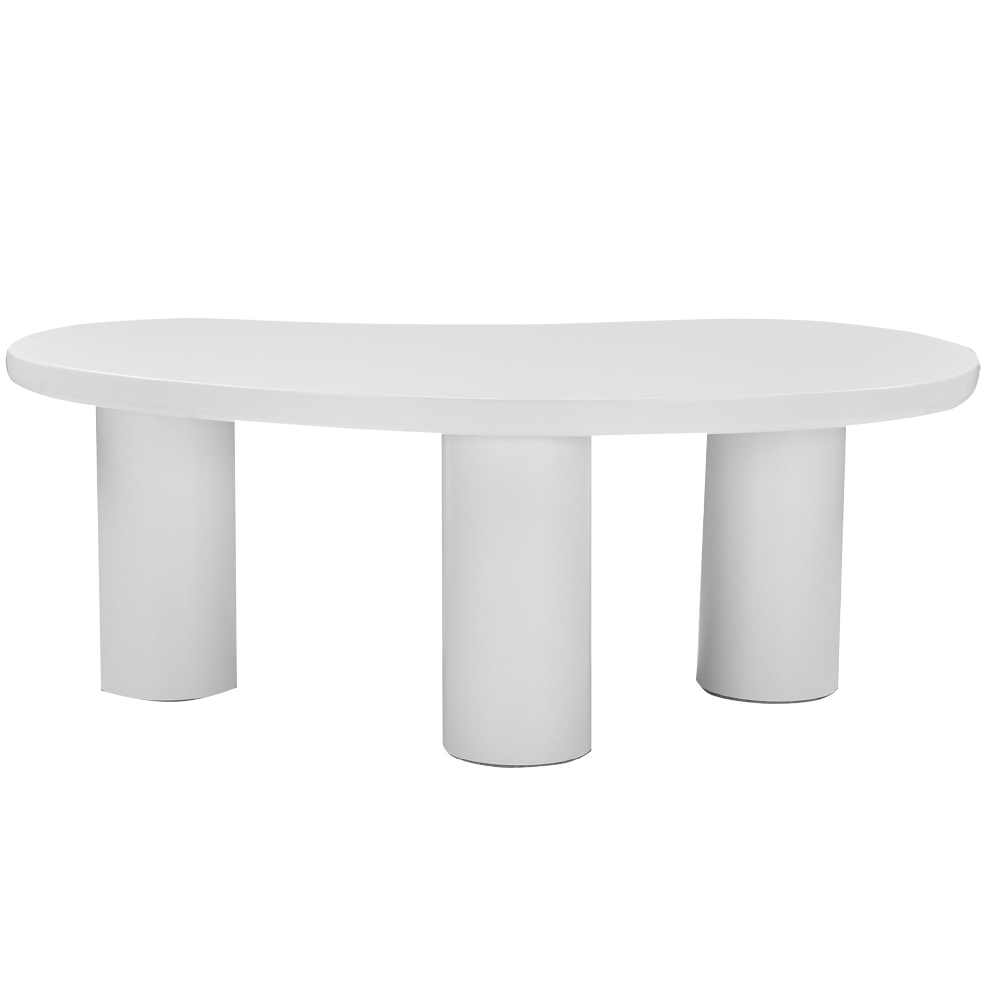 Logidon Witte halve maan salontafel 107x57x40,5 cm MDF en PVC