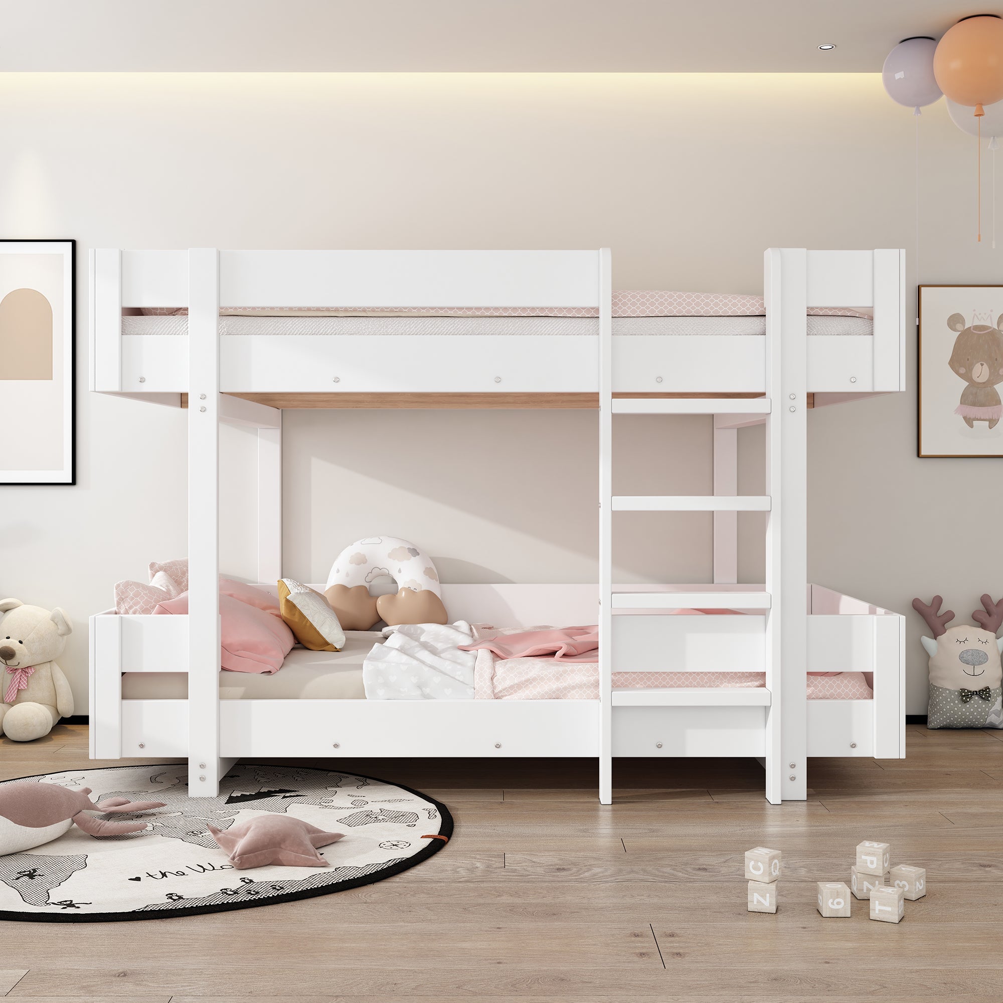 Logidon Kinderstapelbed met trap Wit 90x200cm