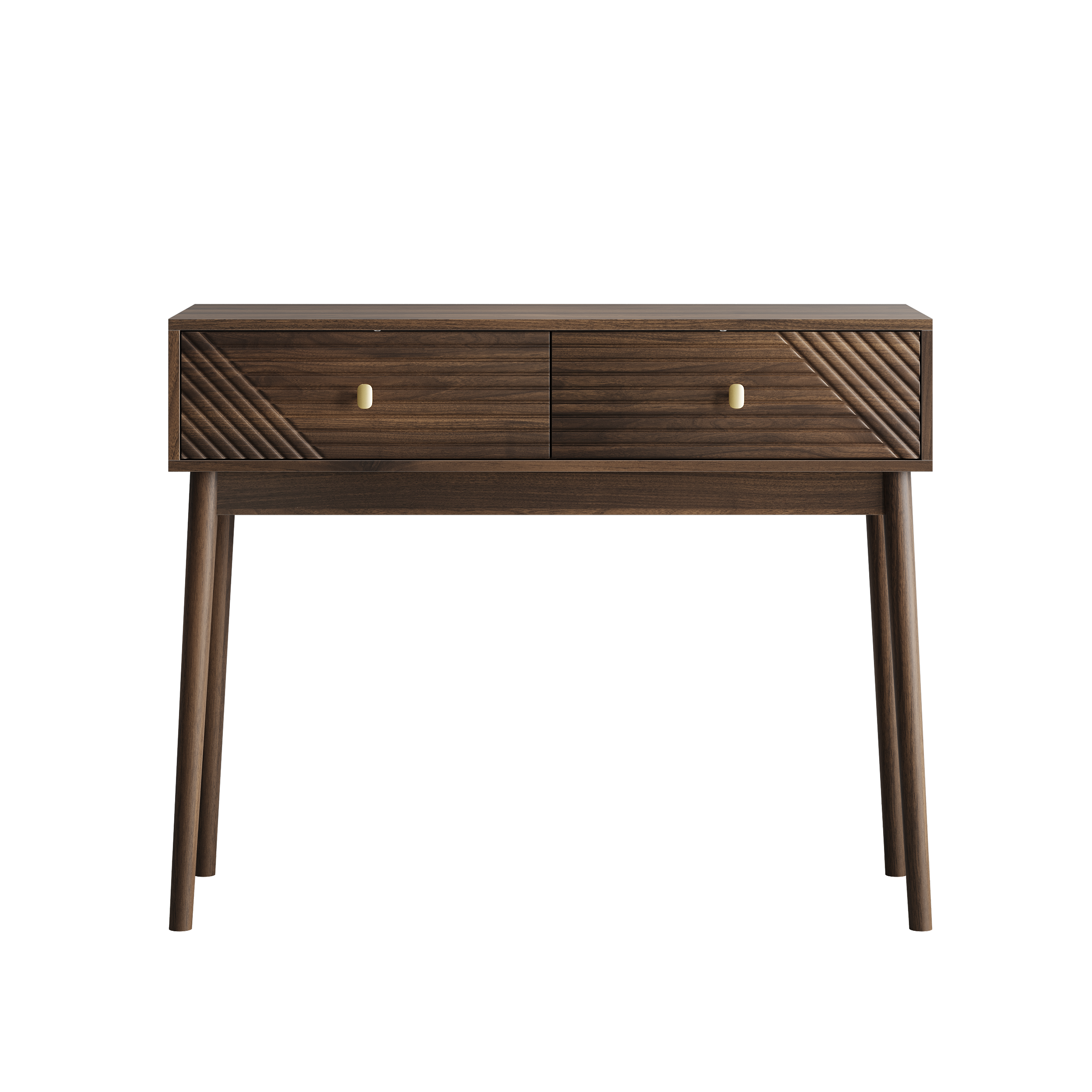 Logidon Consoletafel Walnoot 100x35x80 cm met Twee Laden